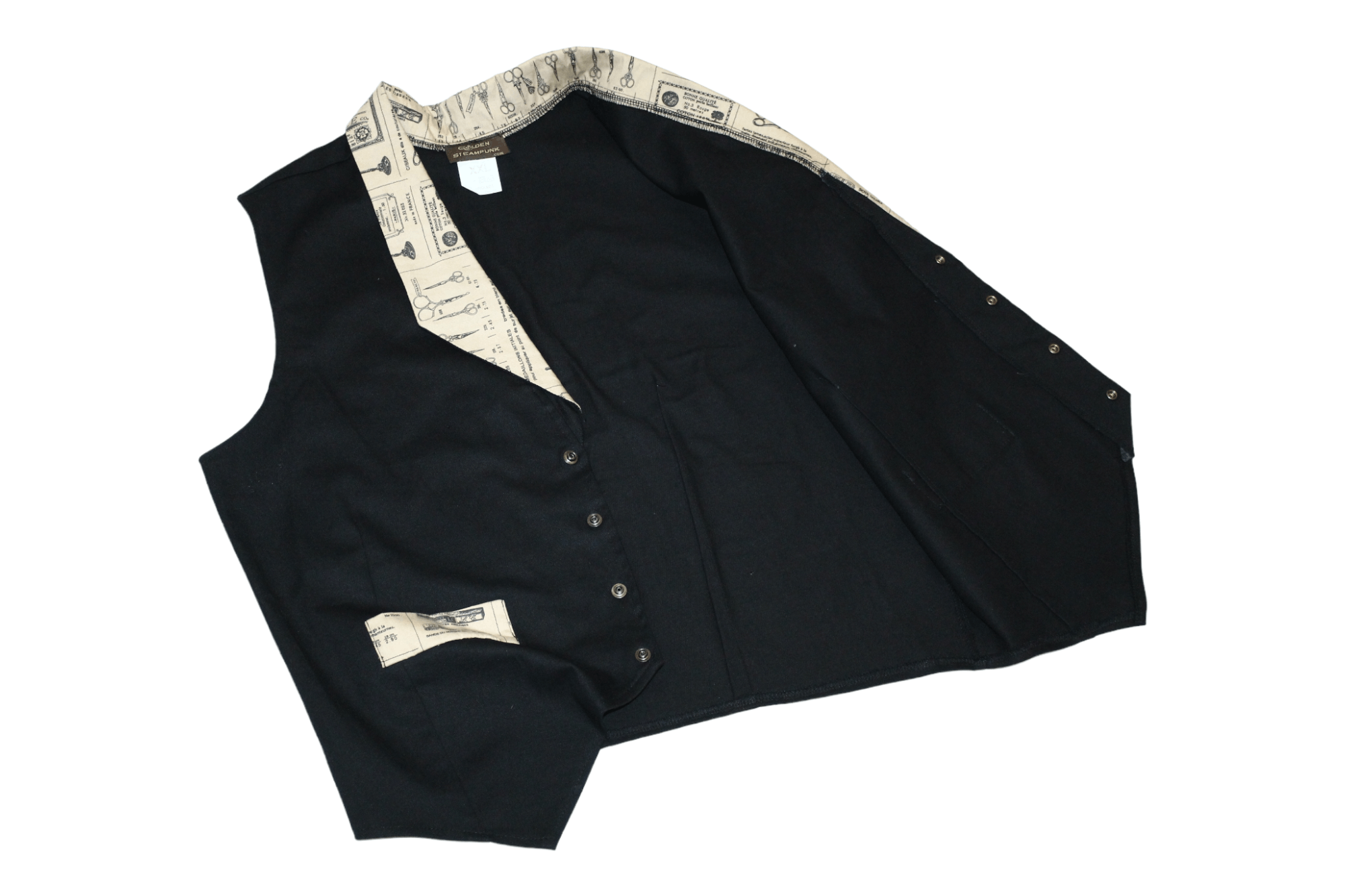 20471120 RARE💥 Golden Steampunk Snap Button Denim Waistcoat Size US XL / EU 56 / 4 - 8 Thumbnail