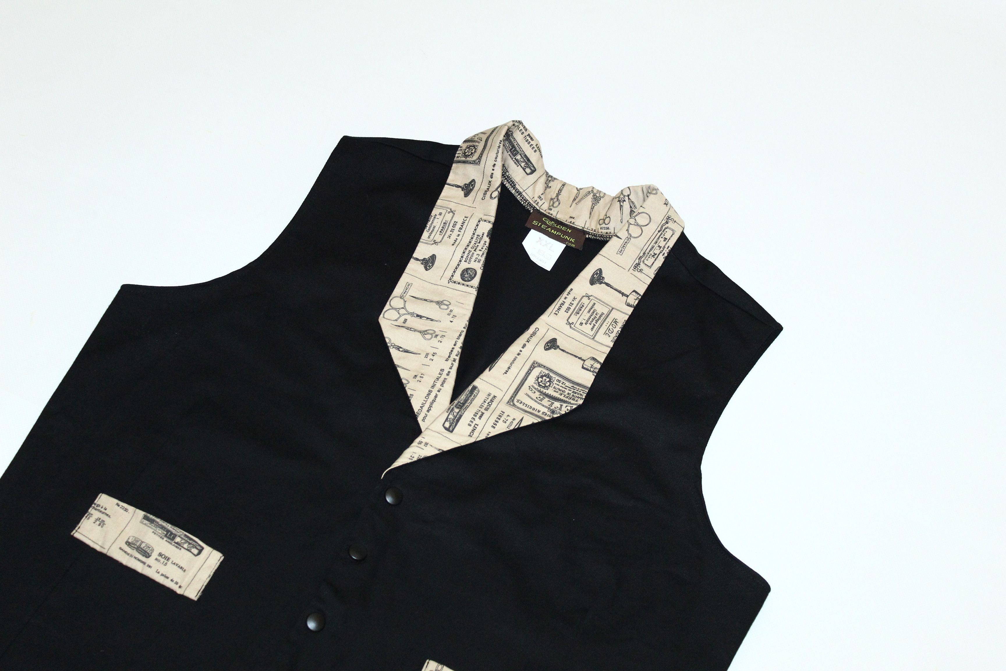20471120 RARE💥 Golden Steampunk Snap Button Denim Waistcoat Size US XL / EU 56 / 4 - 2 Thumbnail