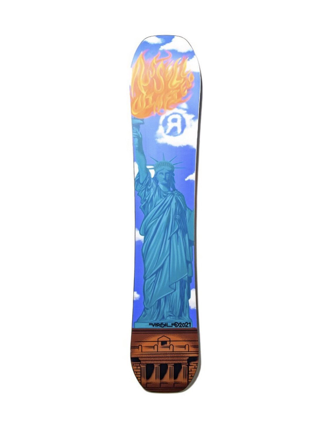 image of Ride Virgil Abloh Russell Winfield Algorythm Snowboard 161 in Blue, Men's
