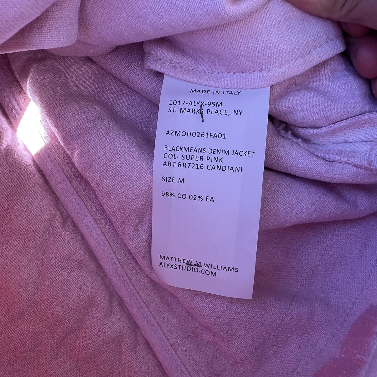 Blackmeans Alyx Blackmeans distressed denim jacket pink Size US M / EU 48-50 / 2 - 4 Thumbnail