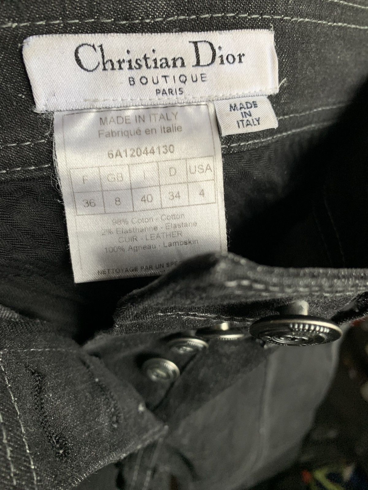 Dior Christian Dior Paris Lambskin Lined Jeans Size 26" / US 2 / IT 38 - 7 Thumbnail