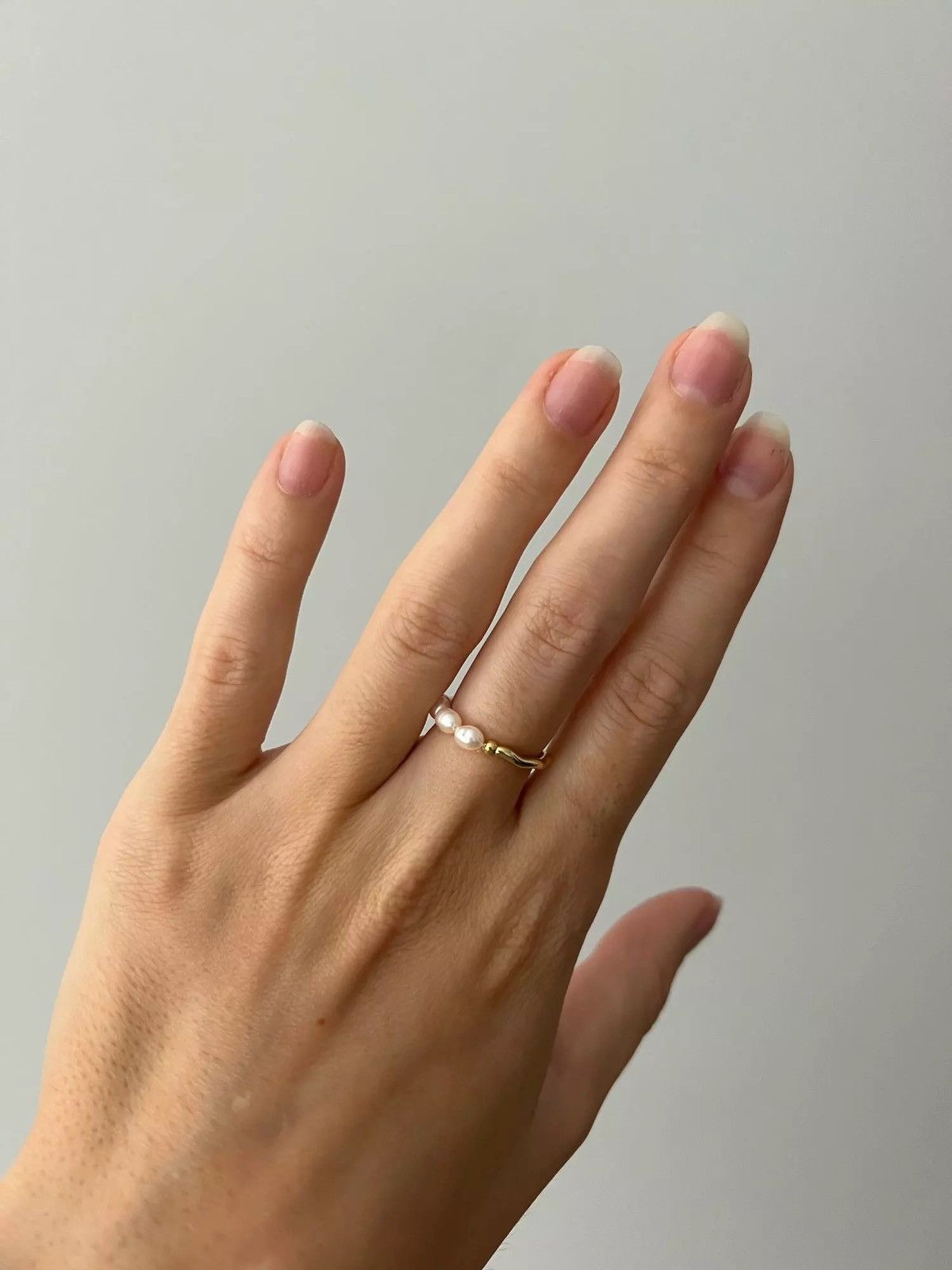 Jewelry High-quality Natural Pearls Elastic Fine Beads Tail Ring Size ONE SIZE - 4 Thumbnail