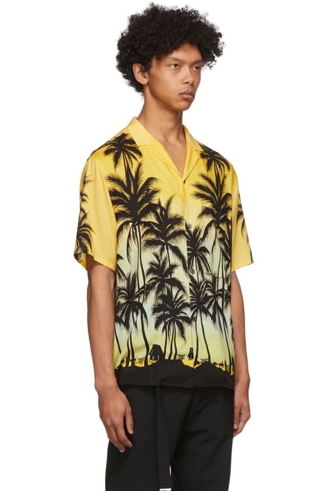 Wooyoungmi NEW sz46 Yellow Palm Tree Shirt Hawaiian Dad Collar Size US S / EU 44-46 / 1 - 2 Thumbnail