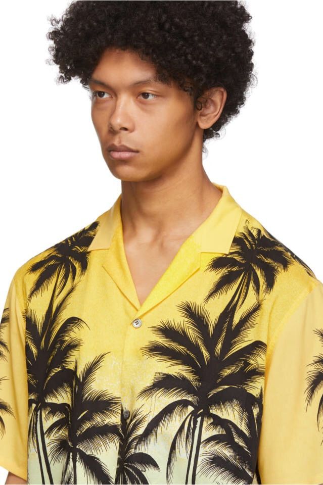 Wooyoungmi NEW sz46 Yellow Palm Tree Shirt Hawaiian Dad Collar Size US S / EU 44-46 / 1 - 4 Thumbnail
