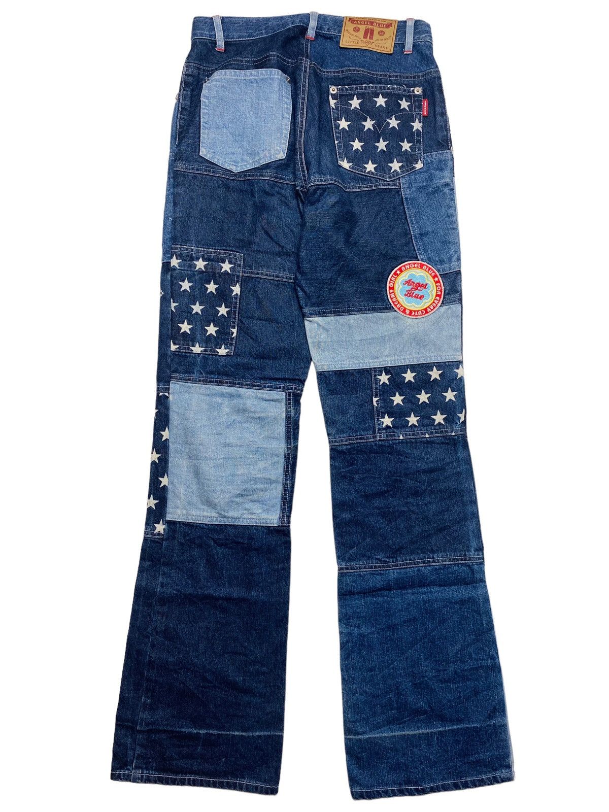 Angel Blue 1990s Angel Blue - Patchwork Star Flared Denim Size US 28 / EU 44 - 2 Thumbnail