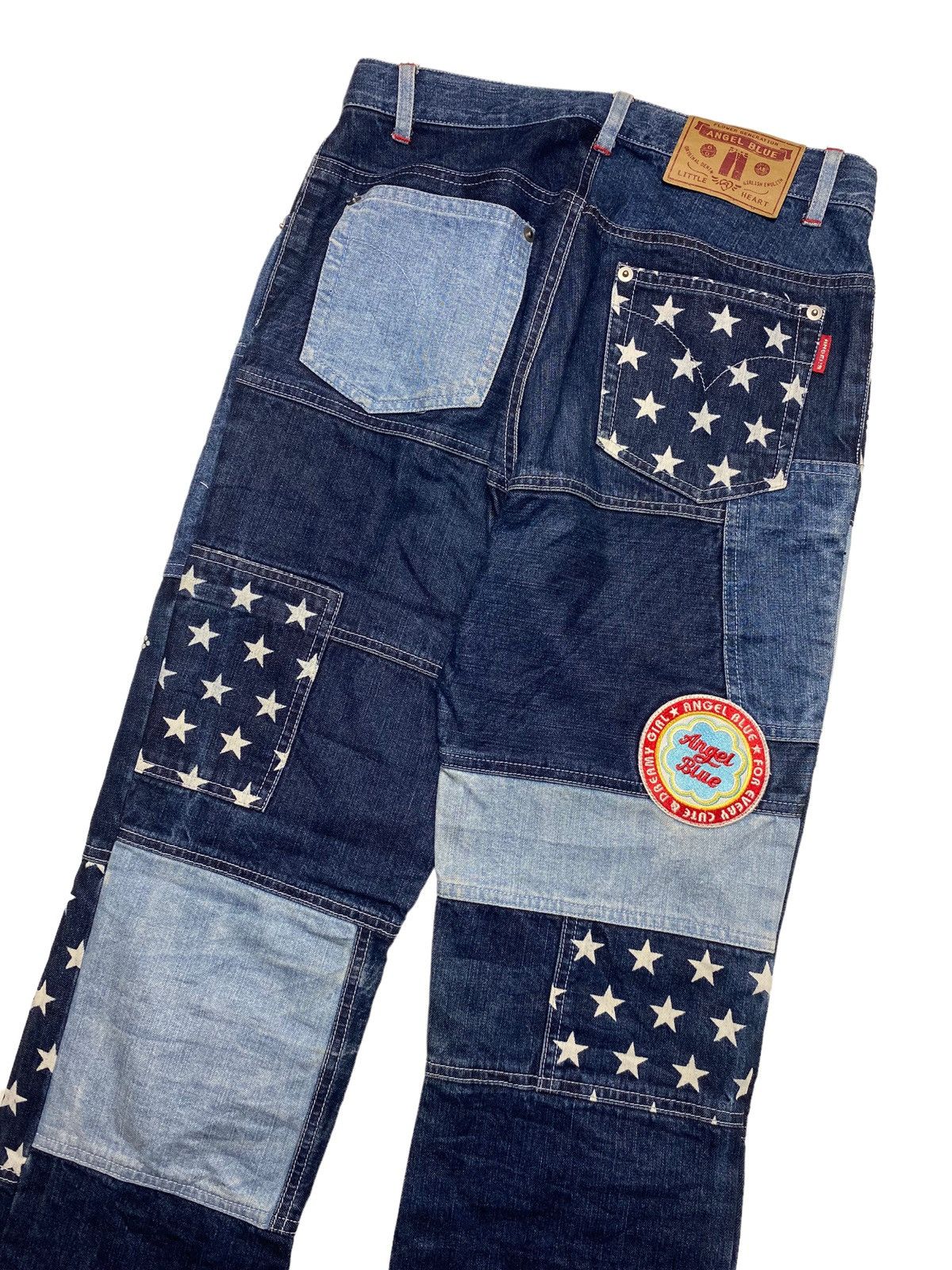 Angel Blue 1990s Angel Blue - Patchwork Star Flared Denim Size US 28 / EU 44 - 6 Thumbnail