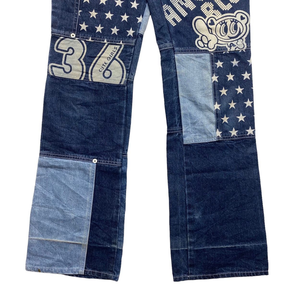 Angel Blue 1990s Angel Blue - Patchwork Star Flared Denim Size US 28 / EU 44 - 7 Thumbnail