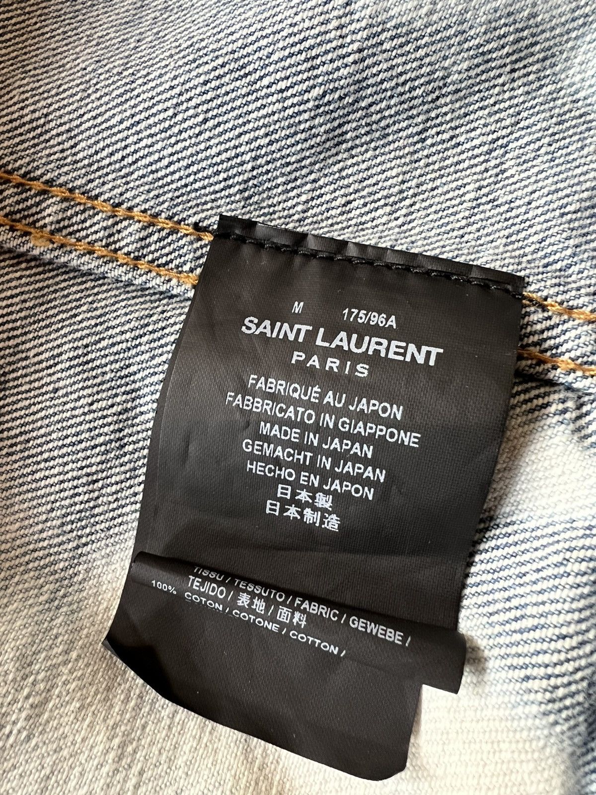 Hedi Slimane × Saint Laurent Paris SAINT LAURENT SURF SOUND PUNK BLEACHED DENIM JACKET SIZE M Size US M / EU 48-50 / 2 - 7 Thumbnail