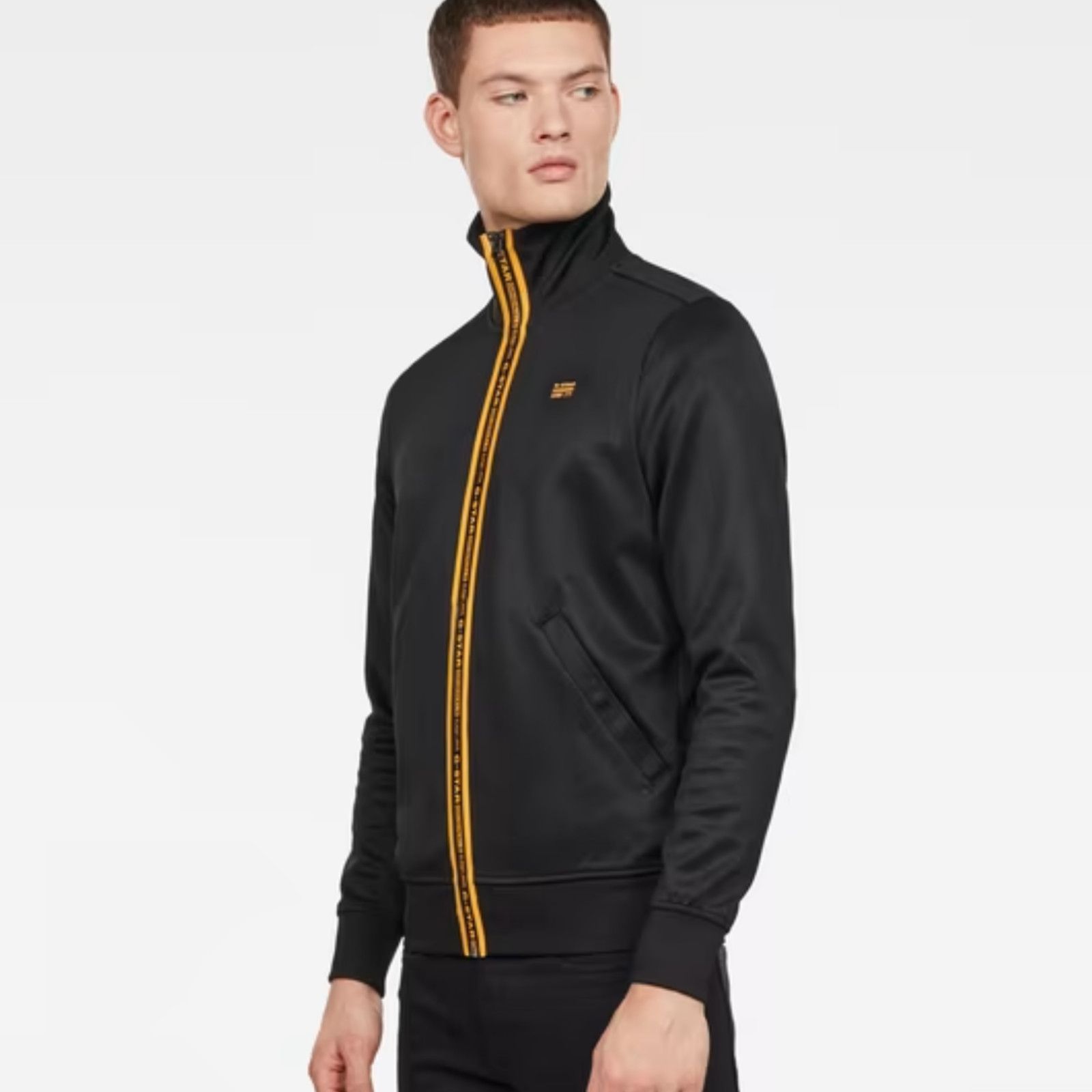 G STAR RAW Men's Alchesai Tracktop Full Zip Jacket Black