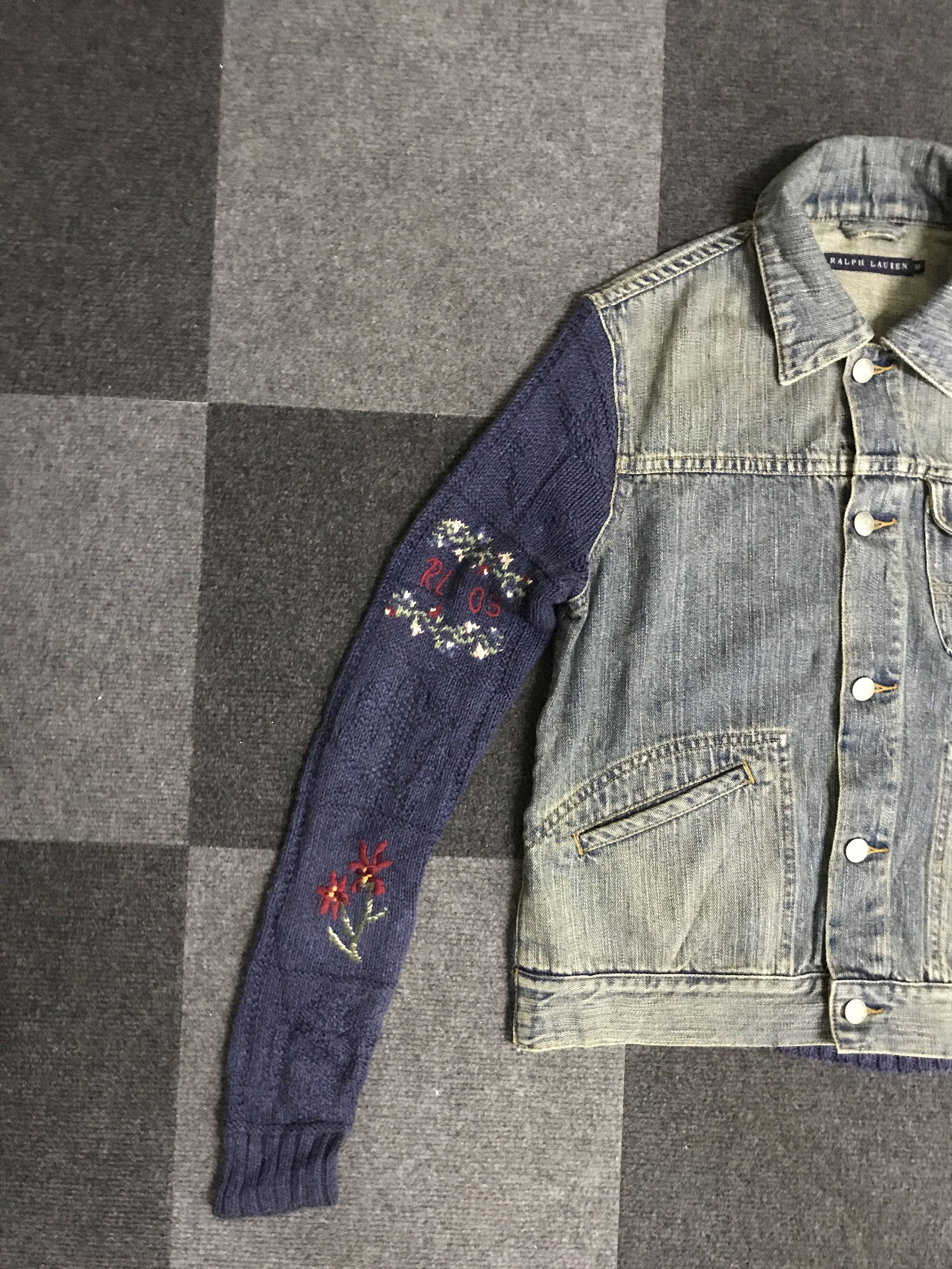 Ralph Lauren × Vintage 💥ARCHIVAL💥J60 Vtg Rare Ralph Lauren Knit/Jeans Trucker Size M / US 6-8 / IT 42-44 - 6 Thumbnail