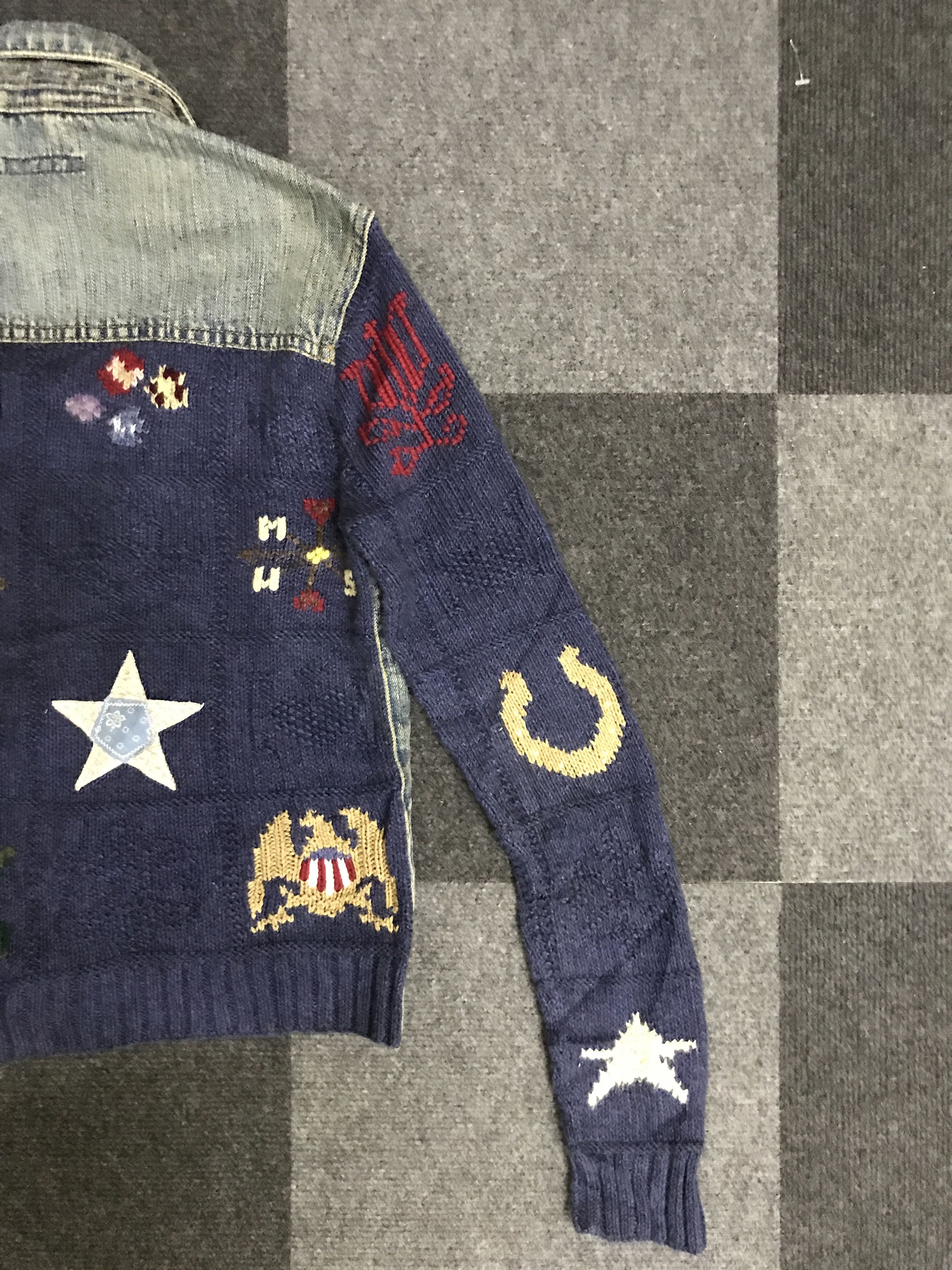 Ralph Lauren × Vintage 💥ARCHIVAL💥J60 Vtg Rare Ralph Lauren Knit/Jeans Trucker Size M / US 6-8 / IT 42-44 - 13 Thumbnail