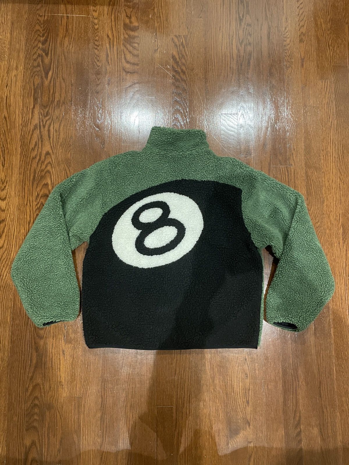 Stussy 8 Ball Reversible Sherpa Fleece in Green (Medium)