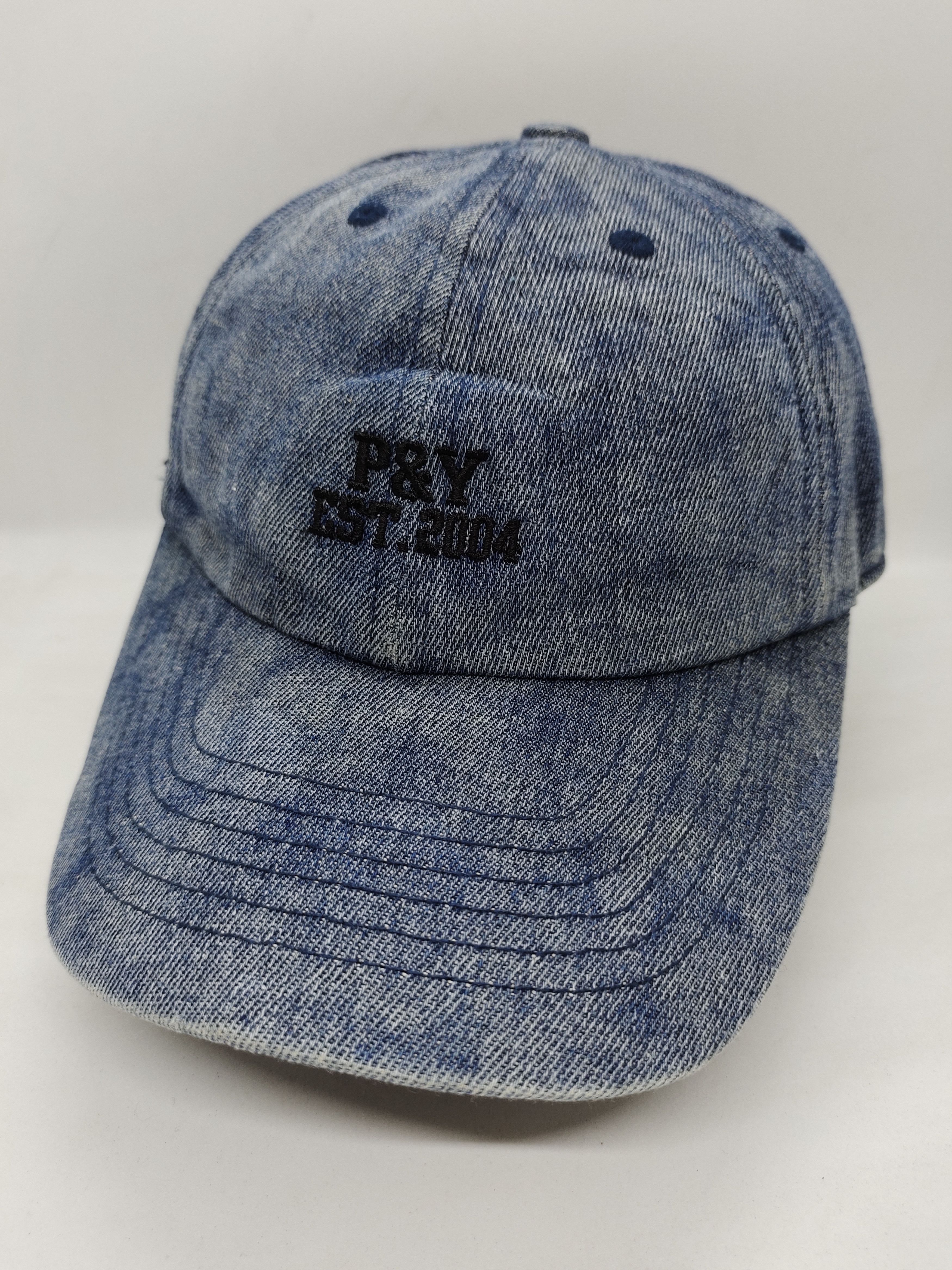 Japanese Brand Vintage P&Y Japan 2004 Denim Cap Hat Adjustable Size ONE SIZE - 2 Thumbnail
