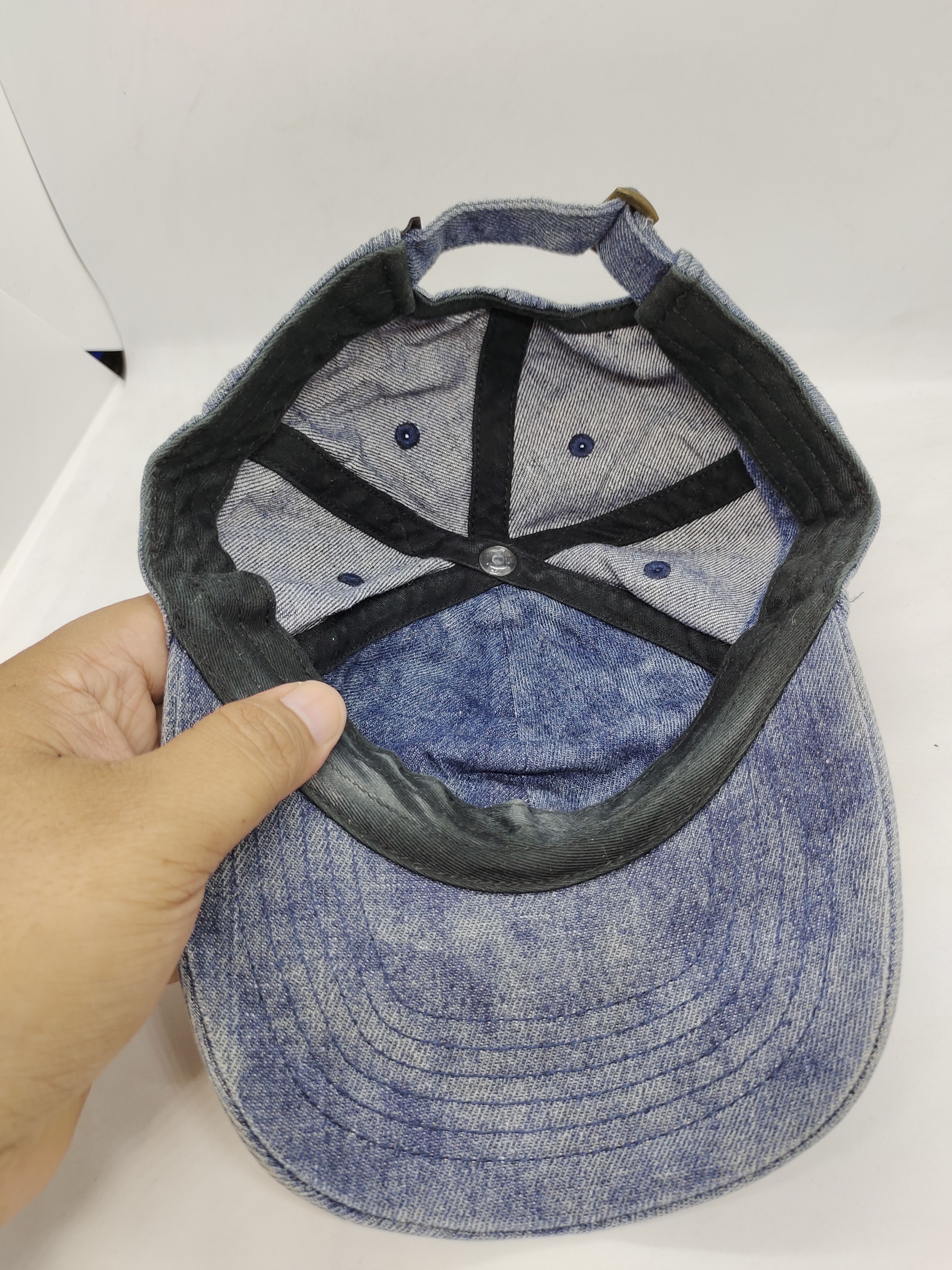 Japanese Brand Vintage P&Y Japan 2004 Denim Cap Hat Adjustable Size ONE SIZE - 7 Thumbnail