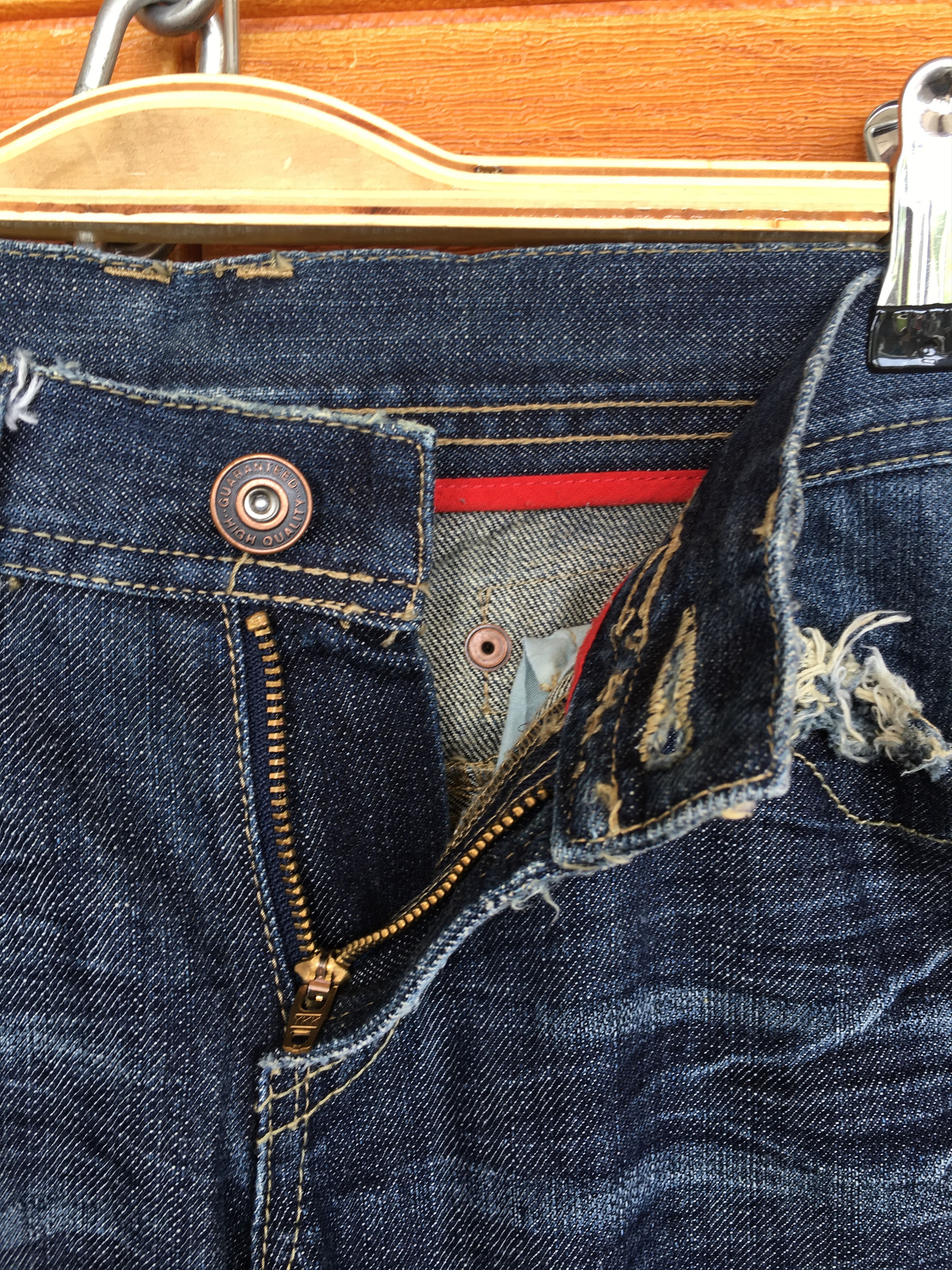Japanese Brand Japanese Brand Buckle Back Distressed Denim Jeans Size US 31 - 22 Thumbnail
