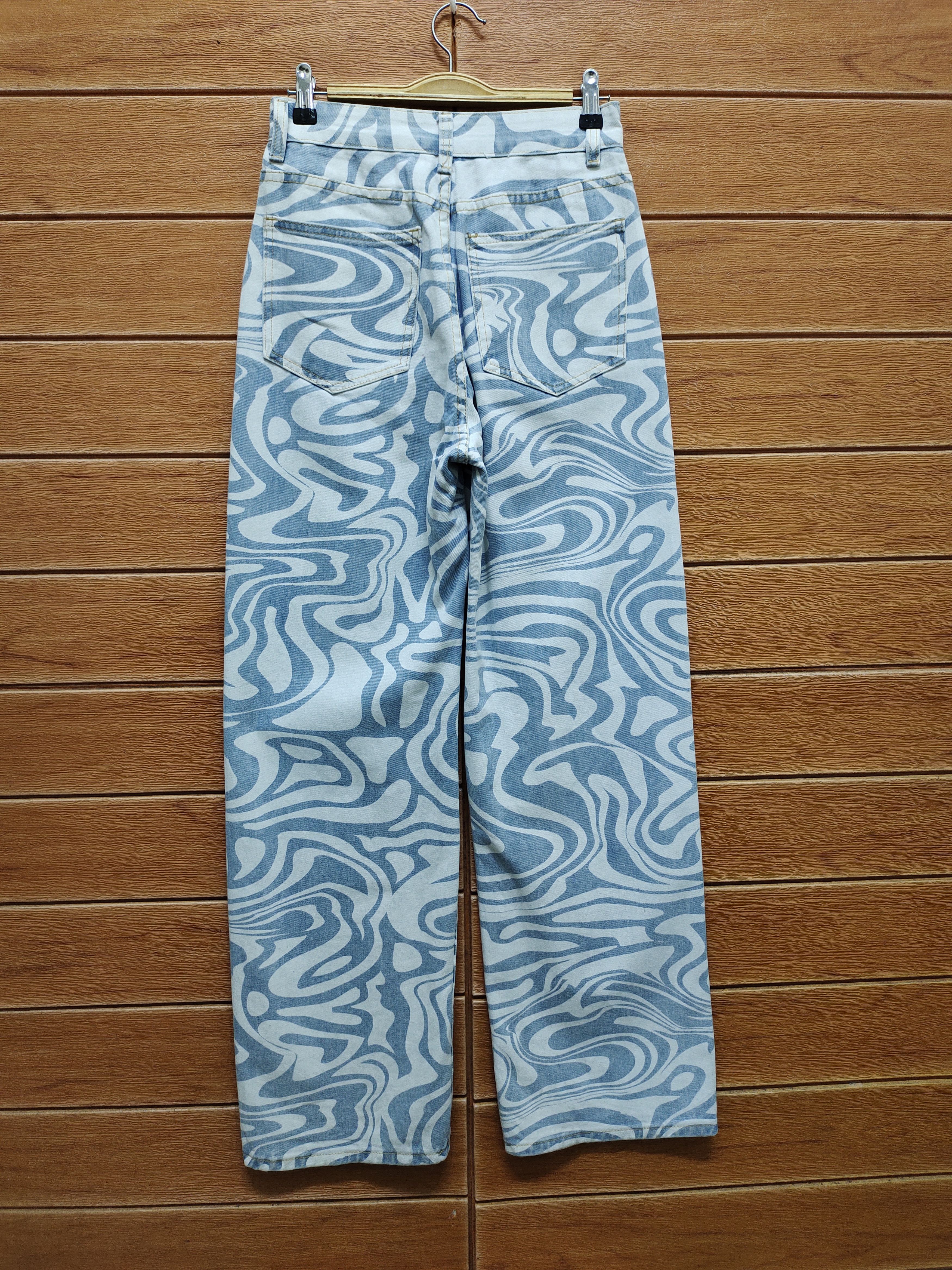 Karakuri Tamashii Japanese Brand Seigaiha Wave Japan Denim Pants Size 27" / US 4 / IT 40 - 6 Thumbnail