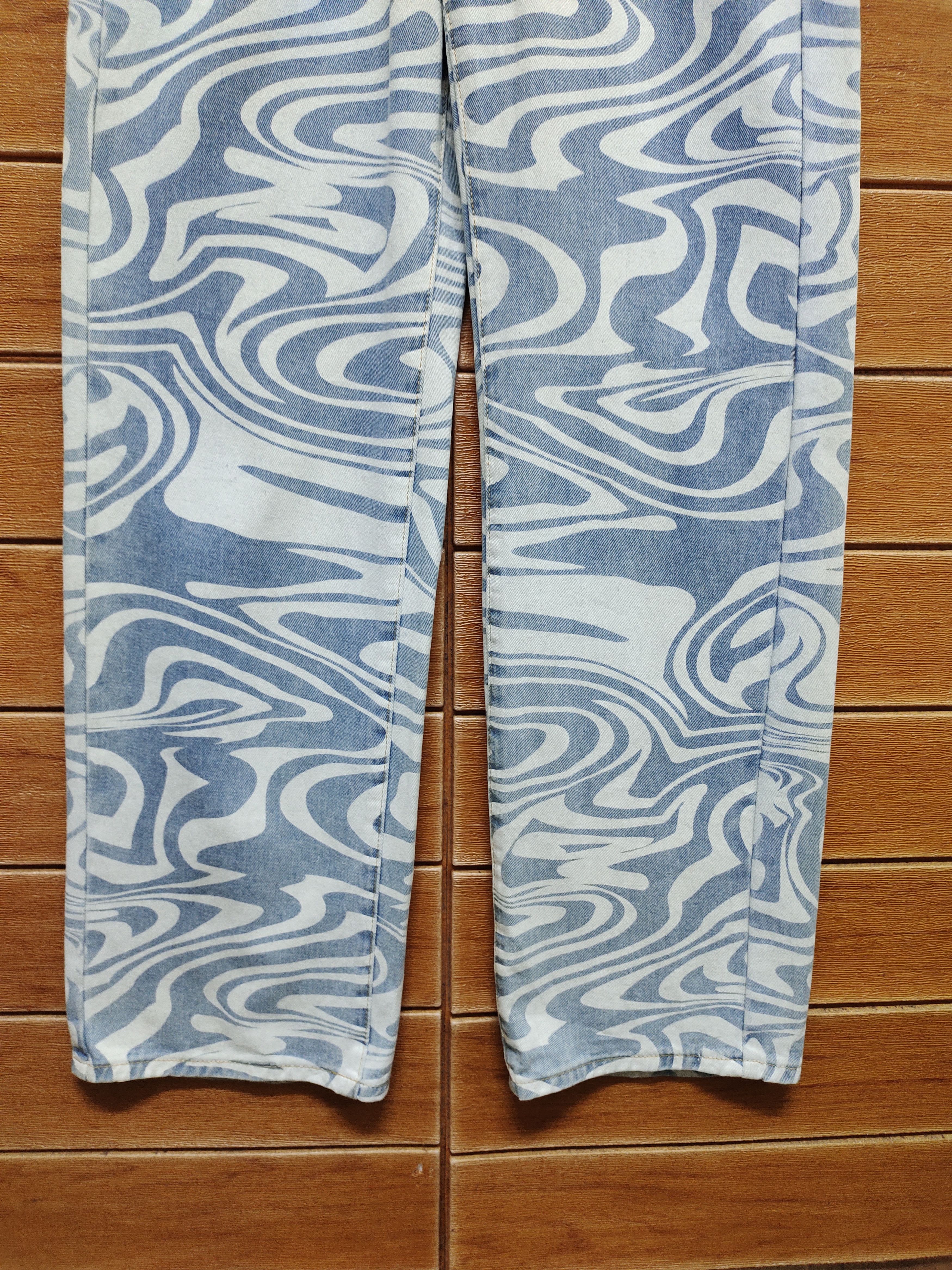 Karakuri Tamashii Japanese Brand Seigaiha Wave Japan Denim Pants Size 27" / US 4 / IT 40 - 3 Thumbnail