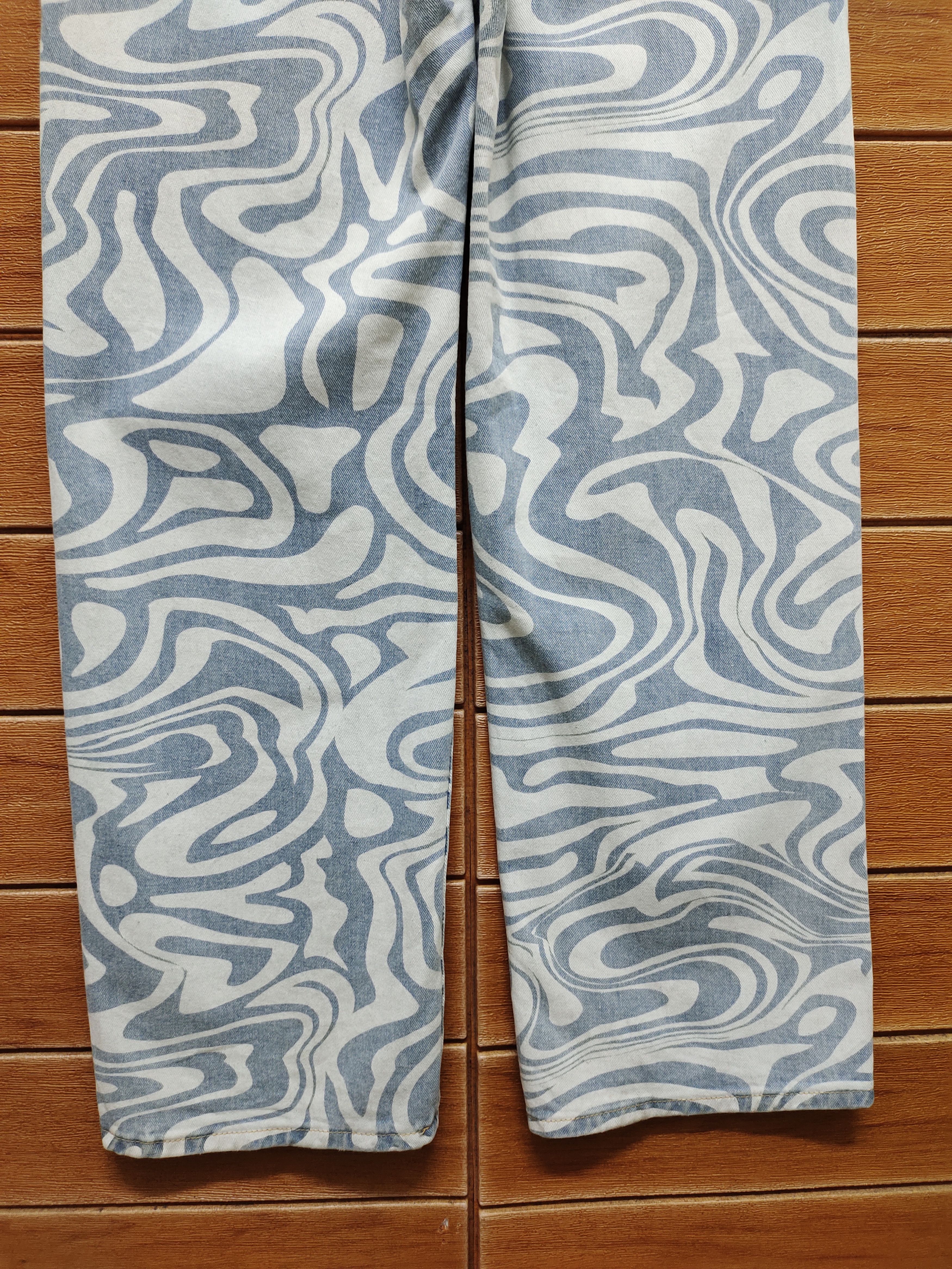 Karakuri Tamashii Japanese Brand Seigaiha Wave Japan Denim Pants Size 27" / US 4 / IT 40 - 5 Thumbnail