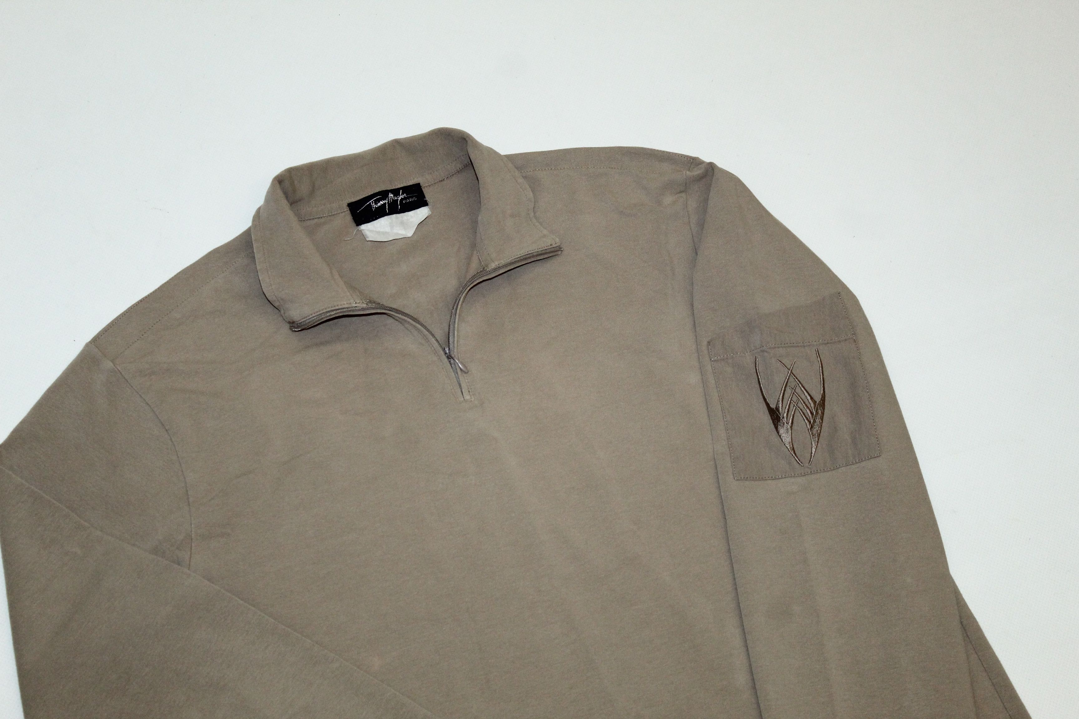 Thierry Mugler 💥 Thierry Mugler Paris Mens Logo Embroid1/3 zip Stretch top Size US M / EU 48-50 / 2 - 3 Thumbnail