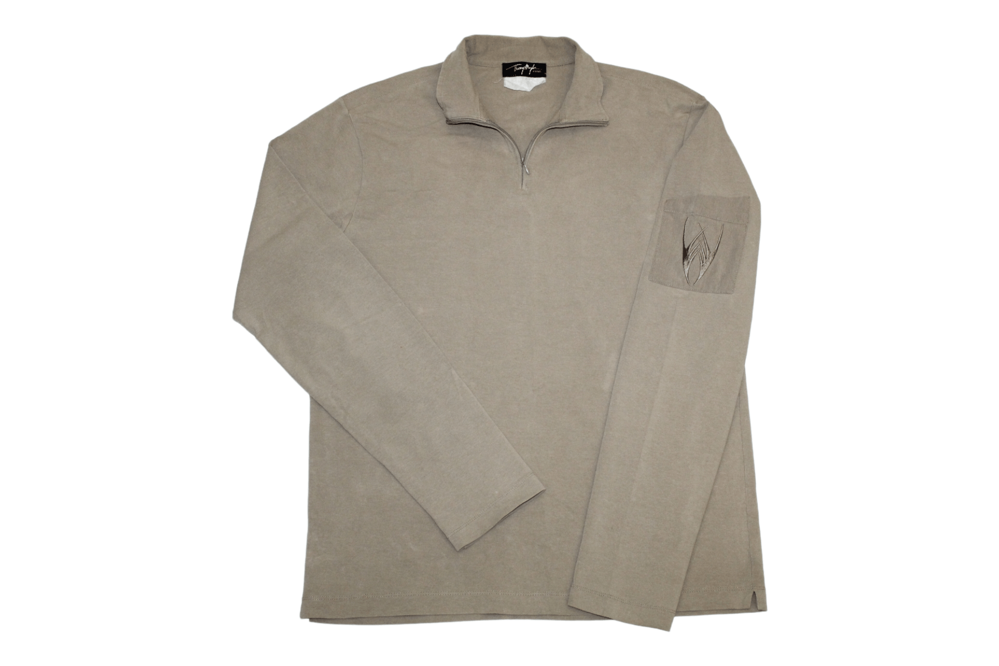 Thierry Mugler 💥 Thierry Mugler Paris Mens Logo Embroid1/3 zip Stretch top Size US M / EU 48-50 / 2 - 1 Thumbnail