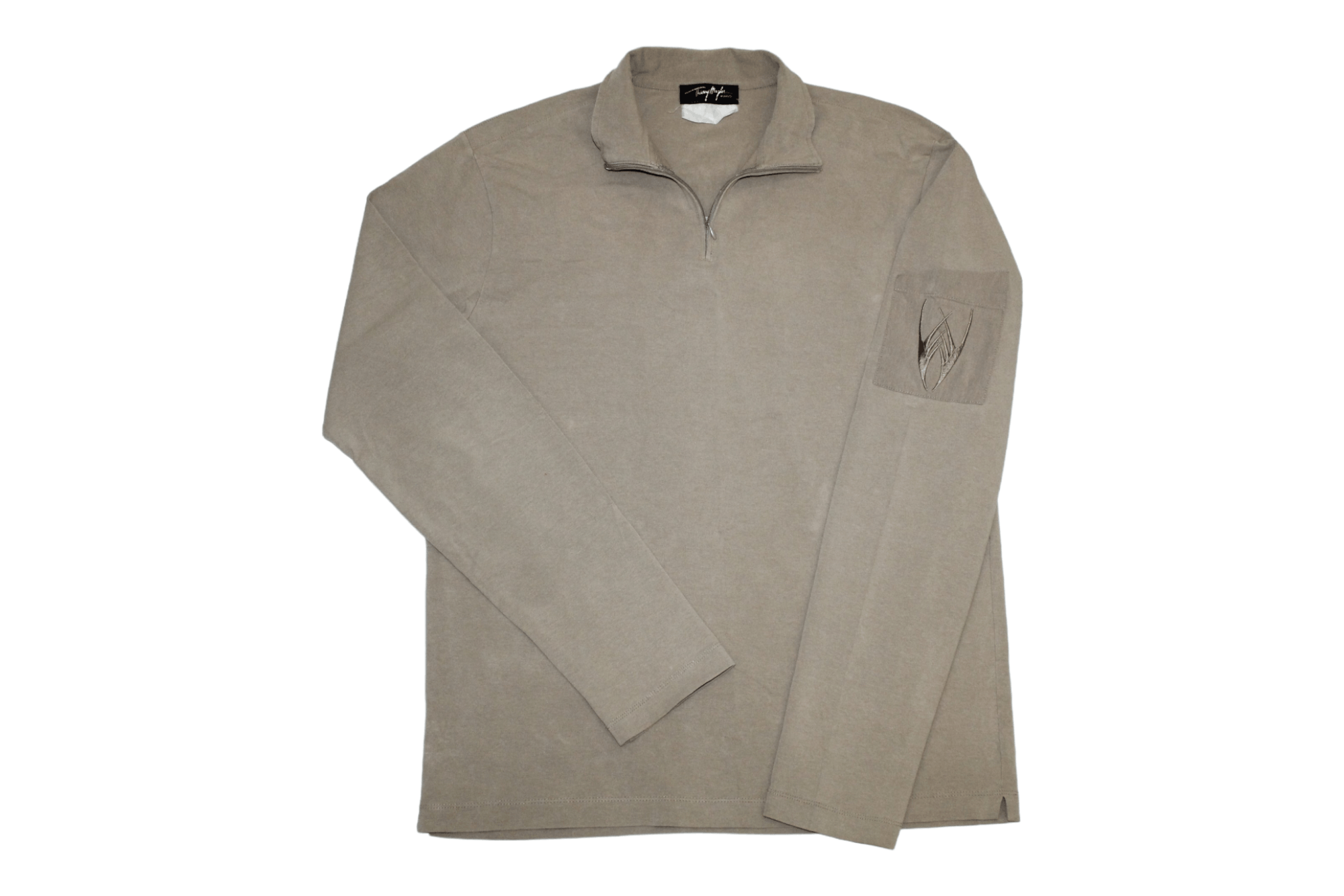 Thierry Mugler 💥 Thierry Mugler Paris Mens Logo Embroid1/3 zip Stretch top Size US M / EU 48-50 / 2 - 10 Thumbnail