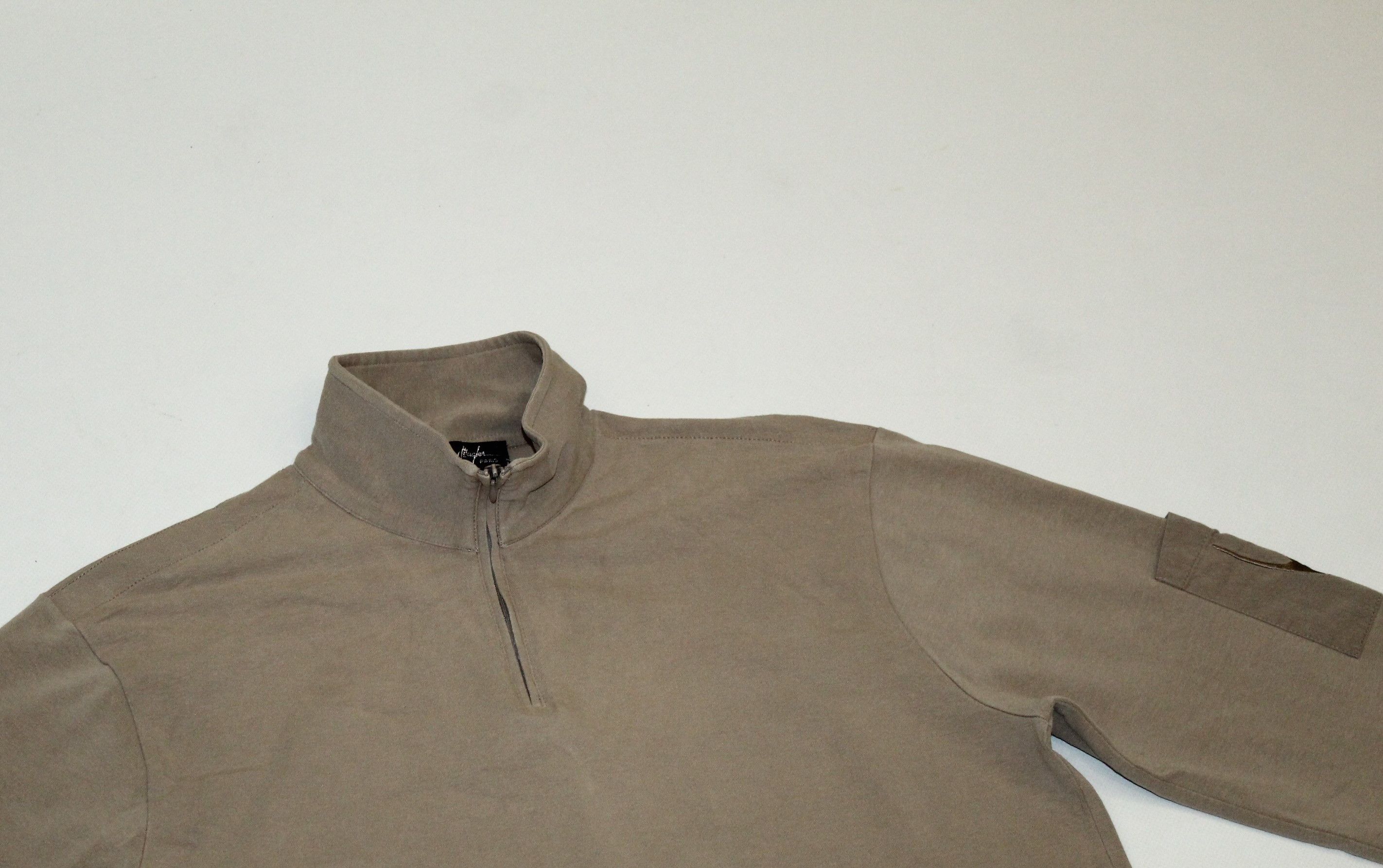 Thierry Mugler 💥 Thierry Mugler Paris Mens Logo Embroid1/3 zip Stretch top Size US M / EU 48-50 / 2 - 6 Thumbnail
