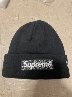 New Era Supreme Bandana Box Logo Beanie | Grailed