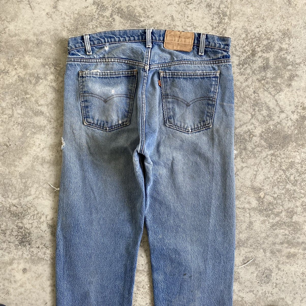 Levi's × Vintage Size 36x29.5 Vintage Levi's 505 Orange Tab Distressed Jeans Size US 36 / EU 52 - 11 Thumbnail