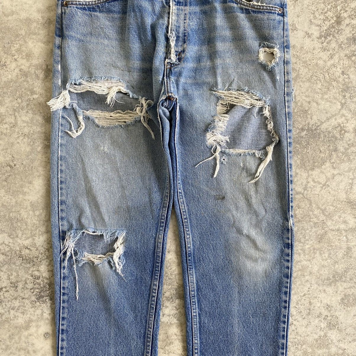 Levi's × Vintage Size 36x29.5 Vintage Levi's 505 Orange Tab Distressed Jeans Size US 36 / EU 52 - 5 Thumbnail