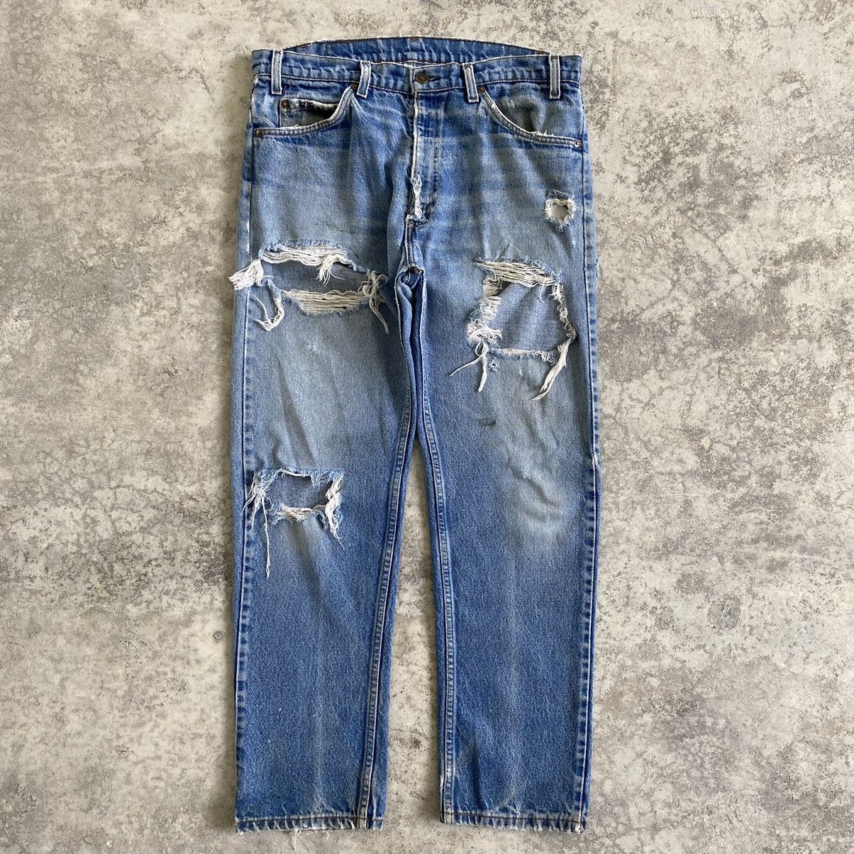 Levi's × Vintage Size 36x29.5 Vintage Levi's 505 Orange Tab Distressed Jeans Size US 36 / EU 52 - 1 Thumbnail