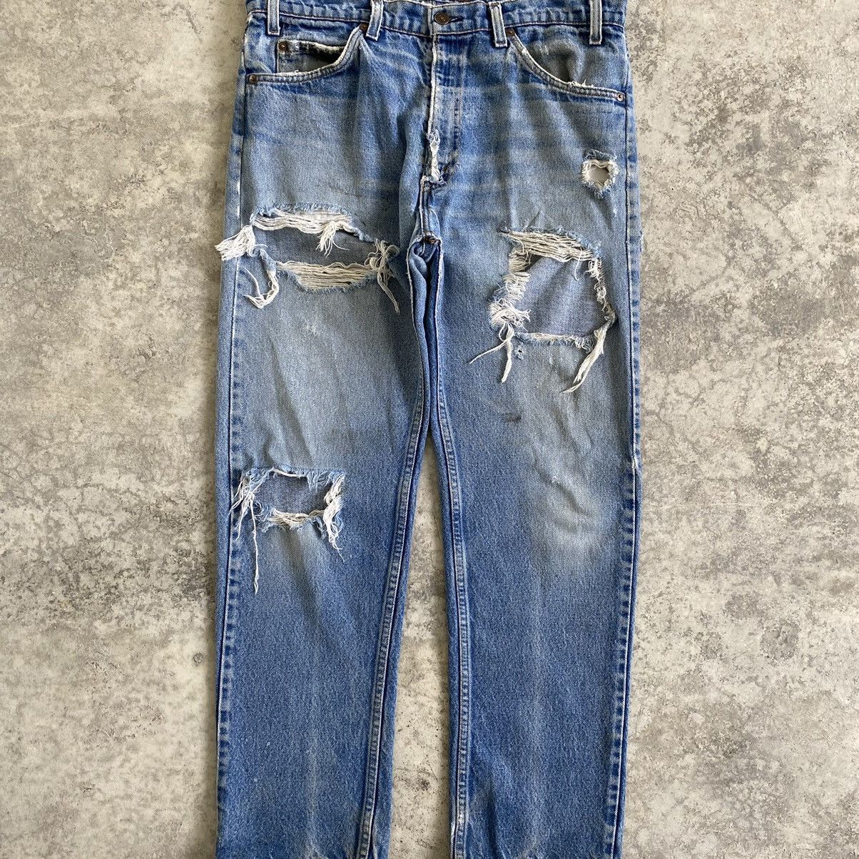 Levi's × Vintage Size 36x29.5 Vintage Levi's 505 Orange Tab Distressed Jeans Size US 36 / EU 52 - 4 Thumbnail