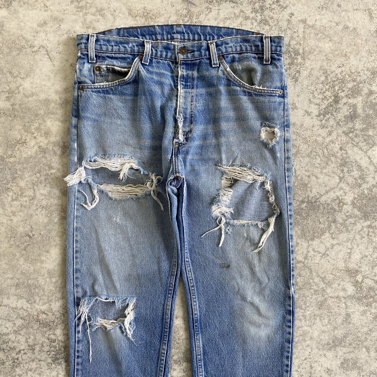 Levi's × Vintage Size 36x29.5 Vintage Levi's 505 Orange Tab Distressed Jeans Size US 36 / EU 52 - 2 Thumbnail