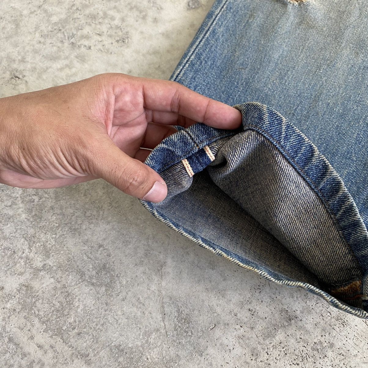 Studio D'Artisan VTG Studio D’Artisan Faded Blue Ripped Dirty Selvedge Jeans Size US 29 - 6 Thumbnail