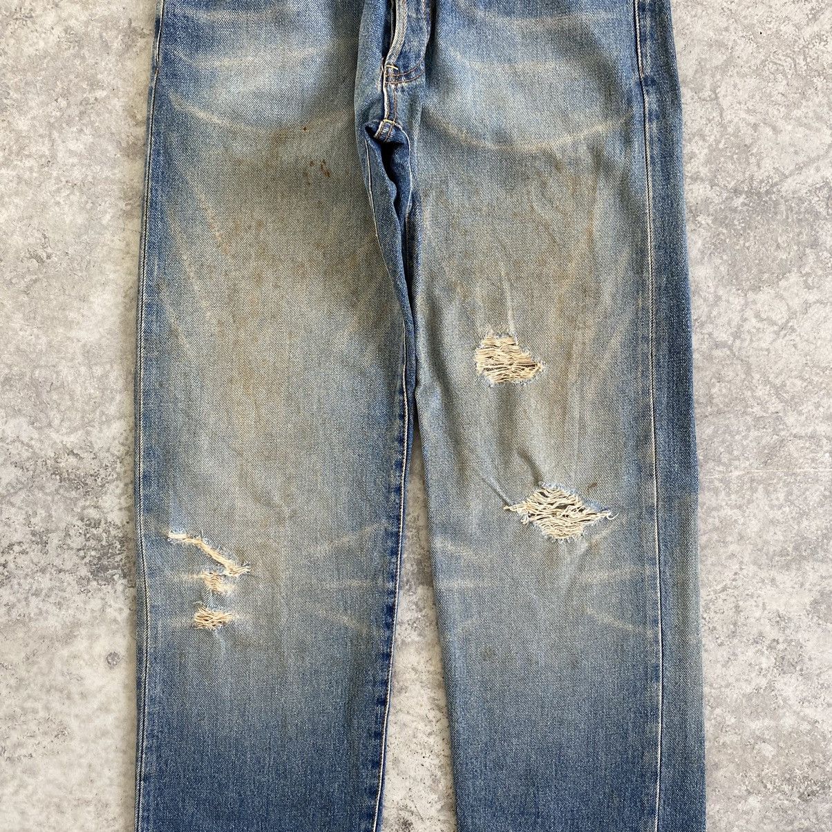 Studio D'Artisan VTG Studio D’Artisan Faded Blue Ripped Dirty Selvedge Jeans Size US 29 - 5 Thumbnail