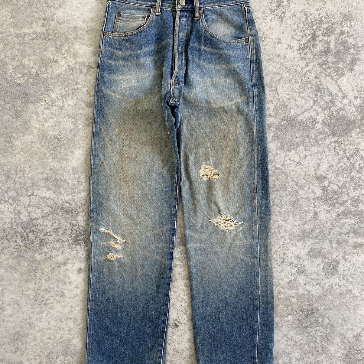 Studio D'Artisan VTG Studio D’Artisan Faded Blue Ripped Dirty Selvedge Jeans Size US 29 - 4 Thumbnail