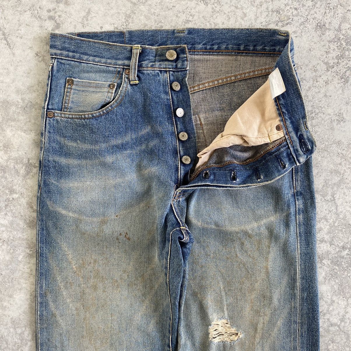 Studio D'Artisan VTG Studio D’Artisan Faded Blue Ripped Dirty Selvedge Jeans Size US 29 - 9 Thumbnail