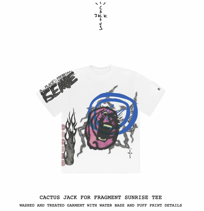 Travis Scott Cactus Jack For Fragment Sunrise T-Shirt - white