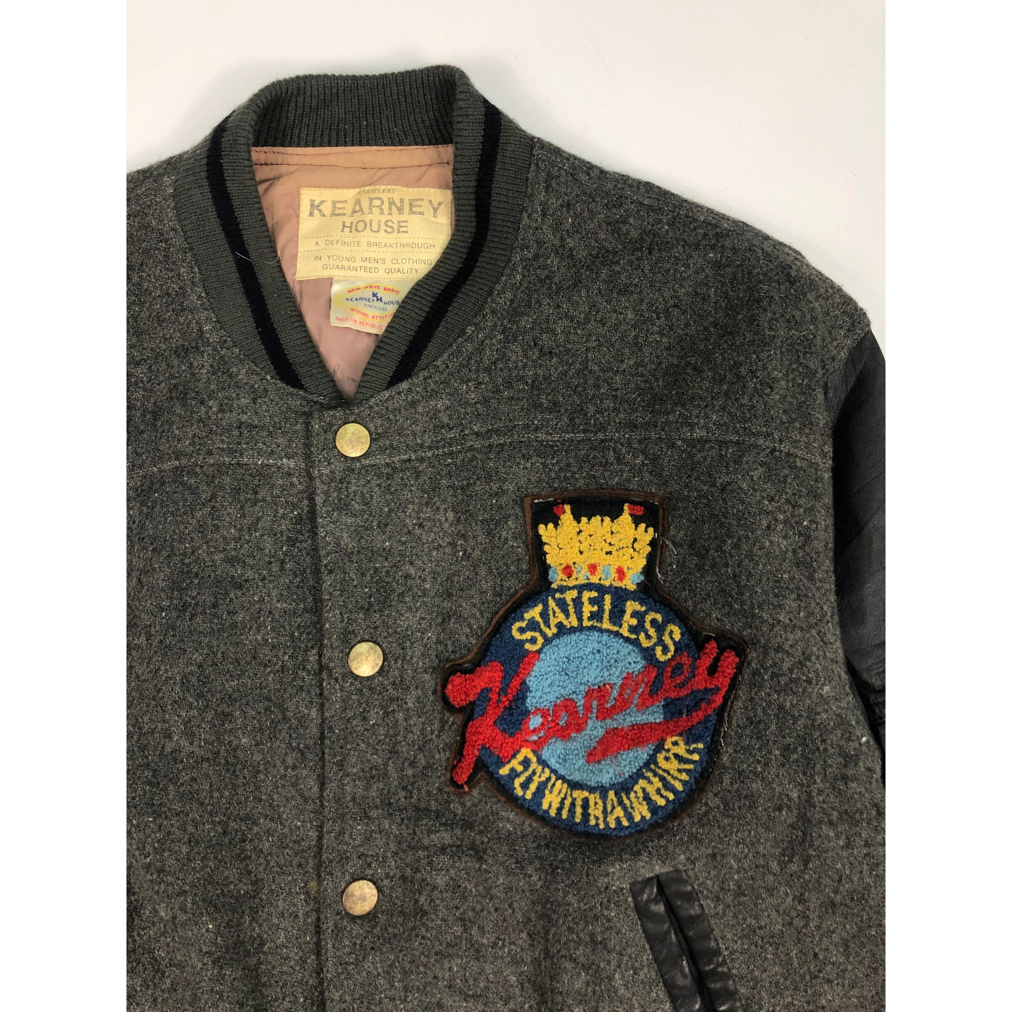 Japanese Brand Vintage Leather Varsity Jacket Japanese Brand V0046 Size US L / EU 52-54 / 3 - 2 Thumbnail