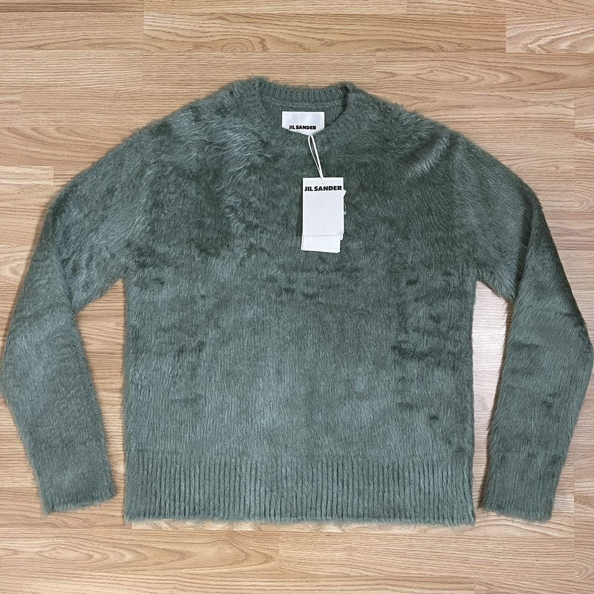 Jil Sander GRAIL 🏆 NEW! £1320 JIL SANDER Green Silk Knitted Jumper 52 Size US L / EU 52-54 / 3 - 1 Thumbnail