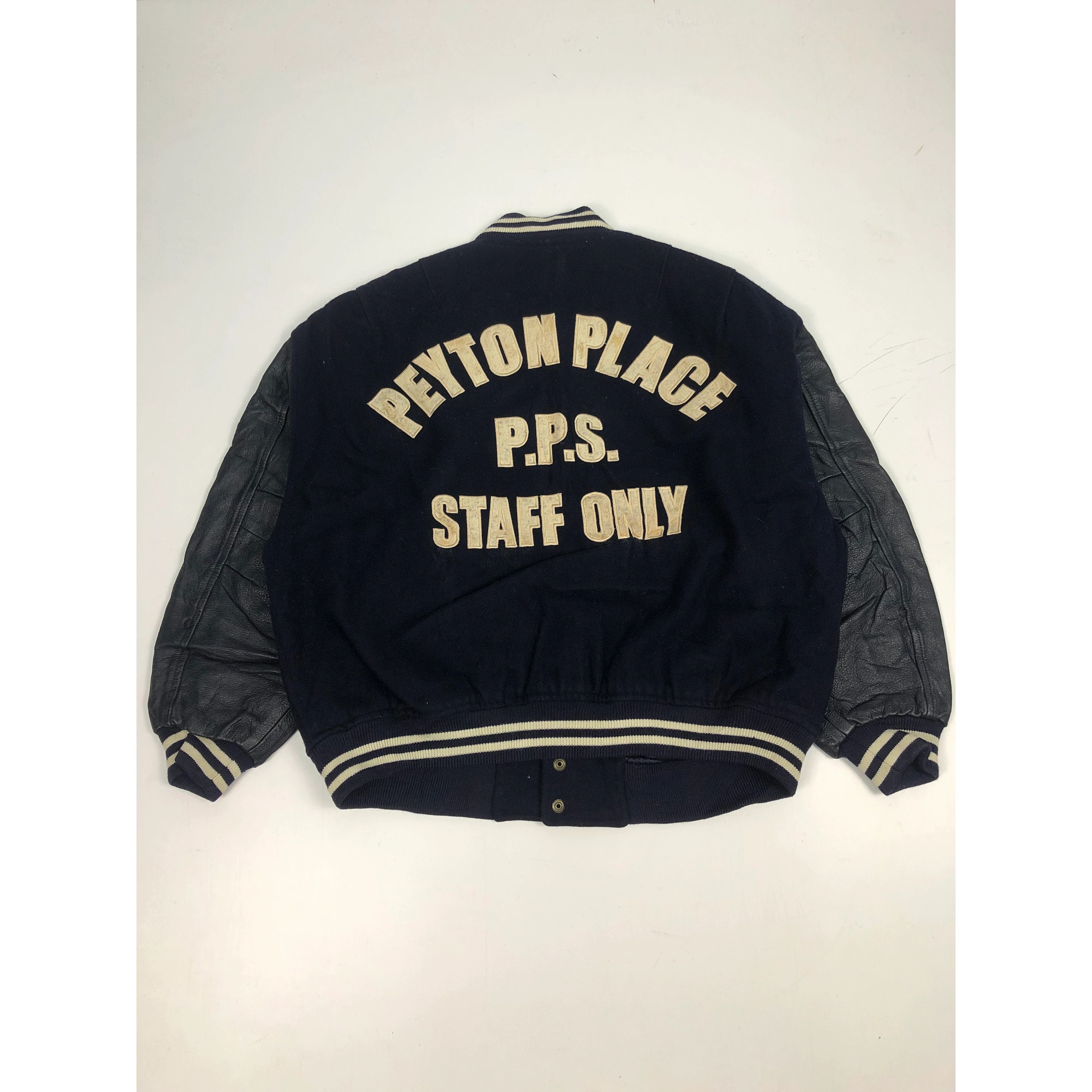 Japanese Brand Vintage 90s Peyton Place Embroidered Varsity Jacket Leather Size US L / EU 52-54 / 3 - 2 Thumbnail