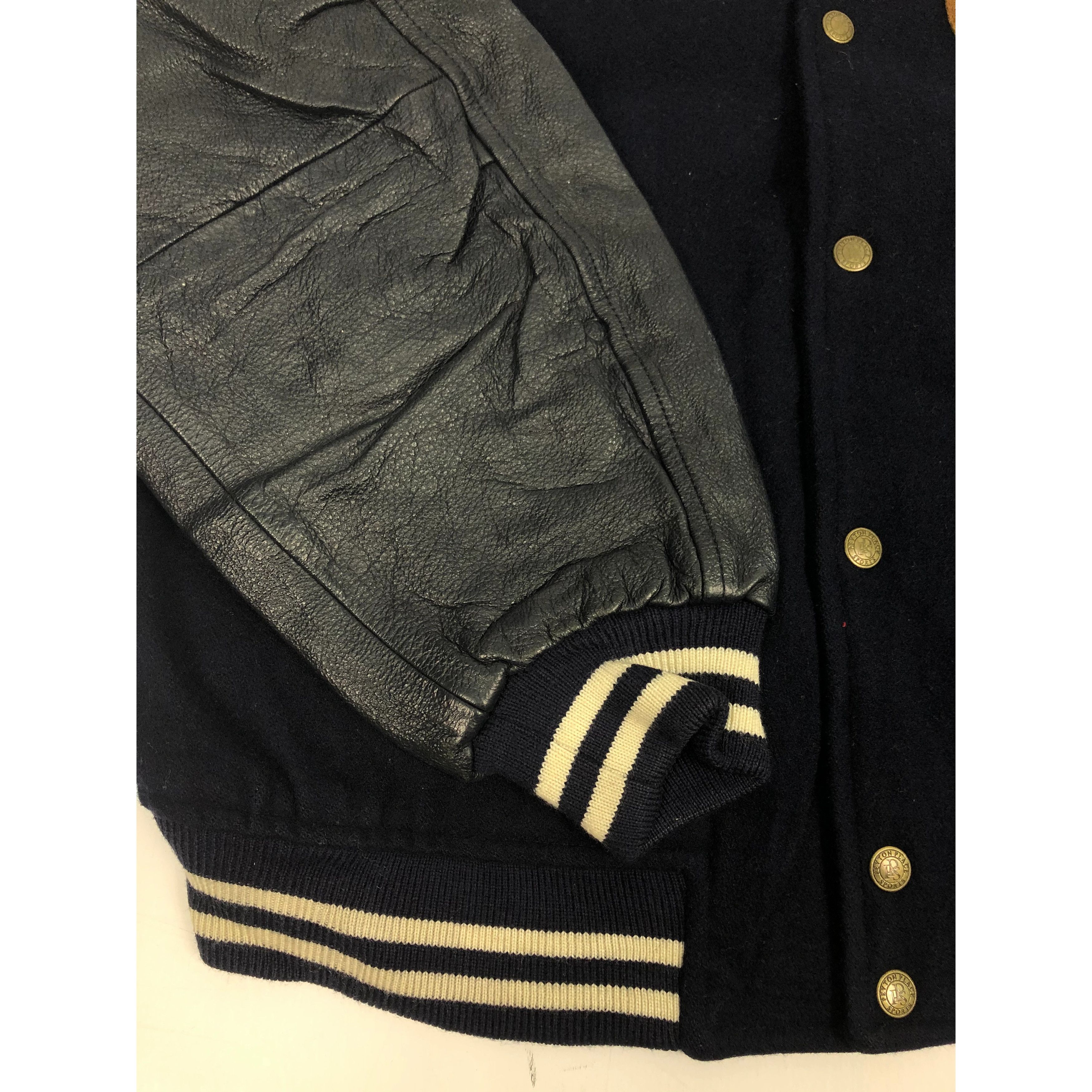 Japanese Brand Vintage 90s Peyton Place Embroidered Varsity Jacket Leather Size US L / EU 52-54 / 3 - 7 Thumbnail