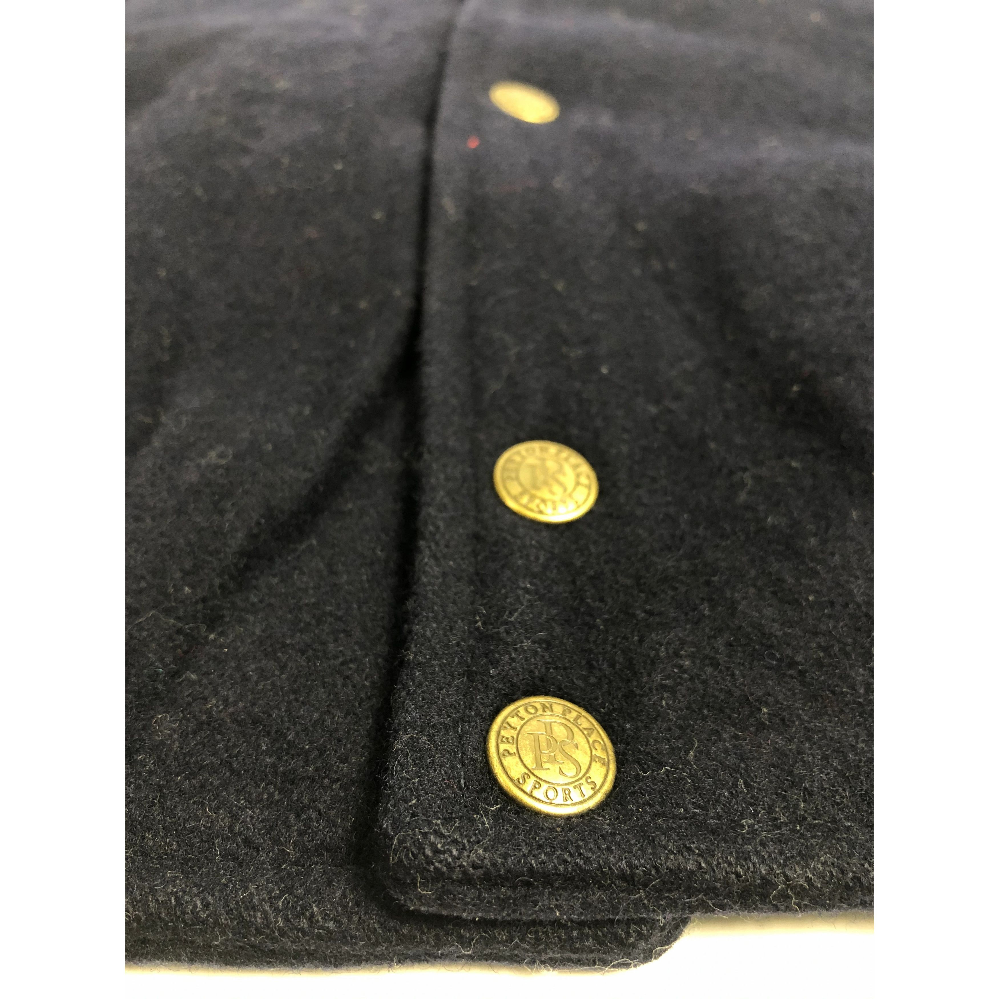 Japanese Brand Vintage 90s Peyton Place Embroidered Varsity Jacket Leather Size US L / EU 52-54 / 3 - 5 Thumbnail