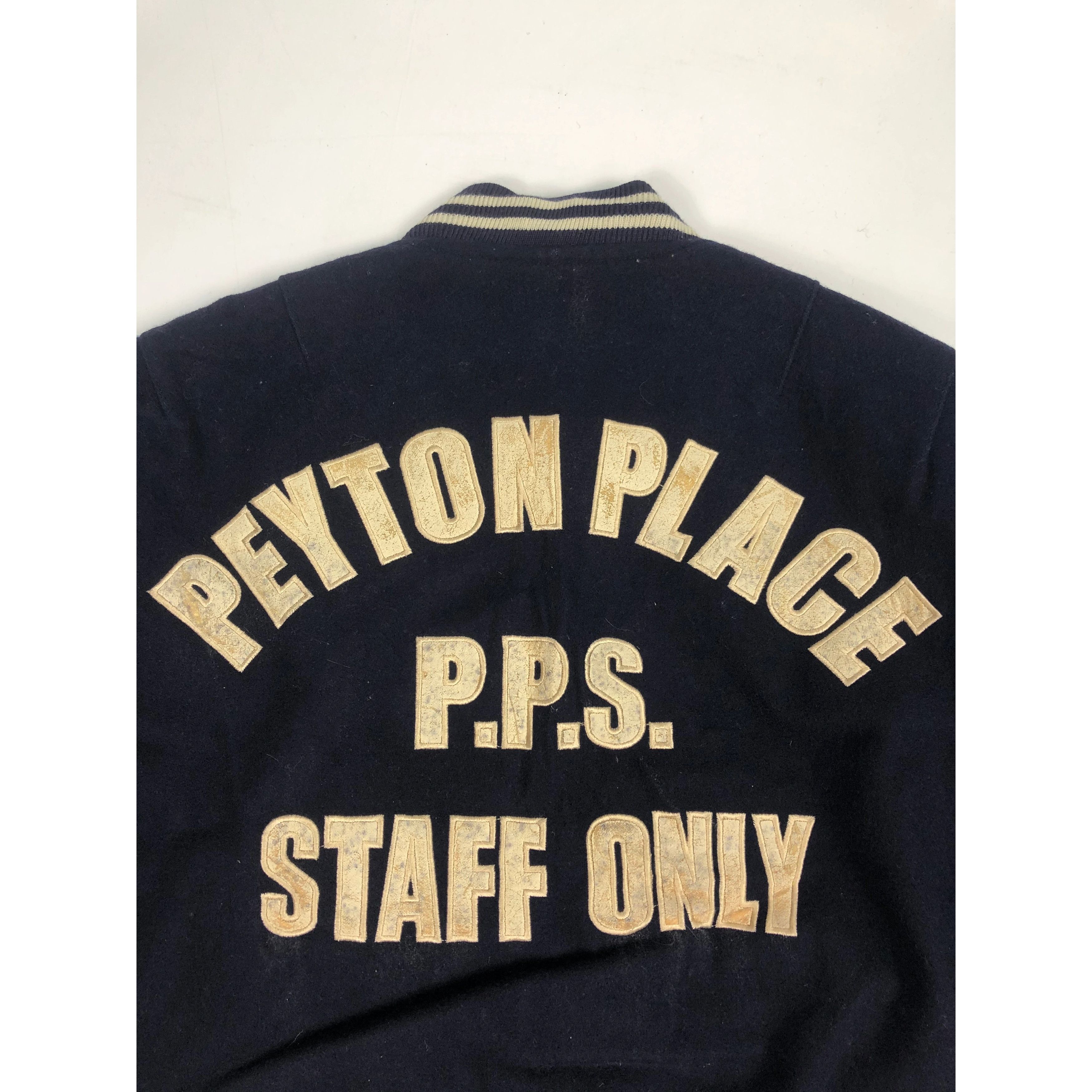 Japanese Brand Vintage 90s Peyton Place Embroidered Varsity Jacket Leather Size US L / EU 52-54 / 3 - 3 Thumbnail