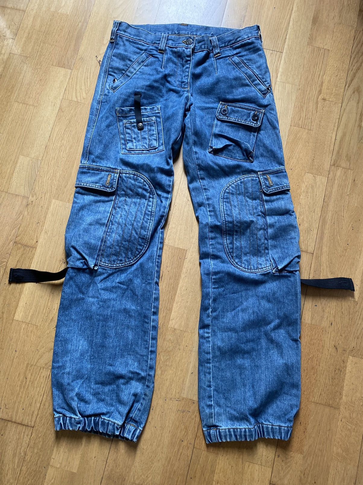 image of Archival Clothing x Dolce Gabbana Bondage Utility Cargo Denim in Blue, Men's (Size 30)