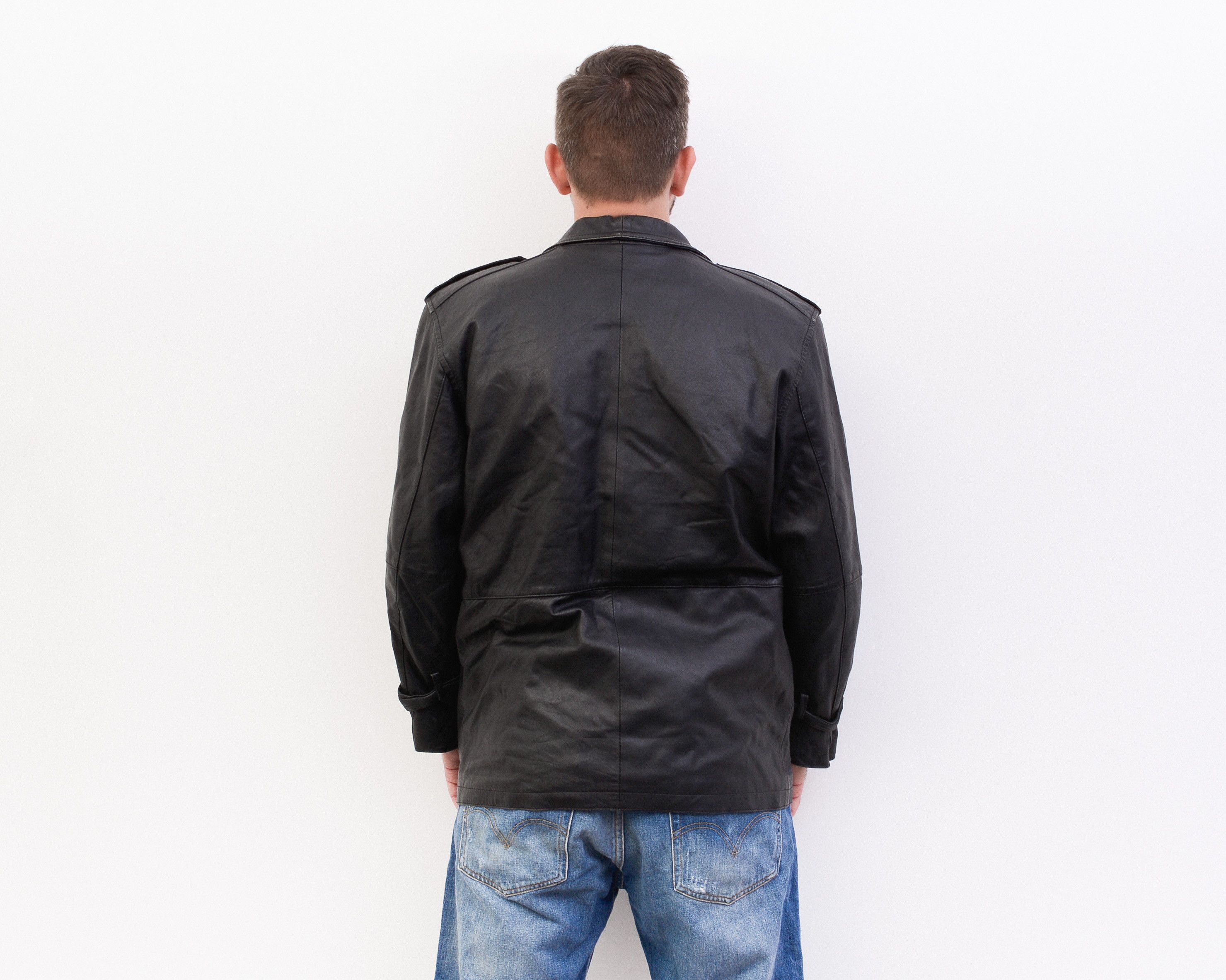 Band Tees × Vintage ADRIPEL Leather UK 38 US Jacket Coat Trench EU 48 Button S Size US S / EU 44-46 / 1 - 6 Thumbnail