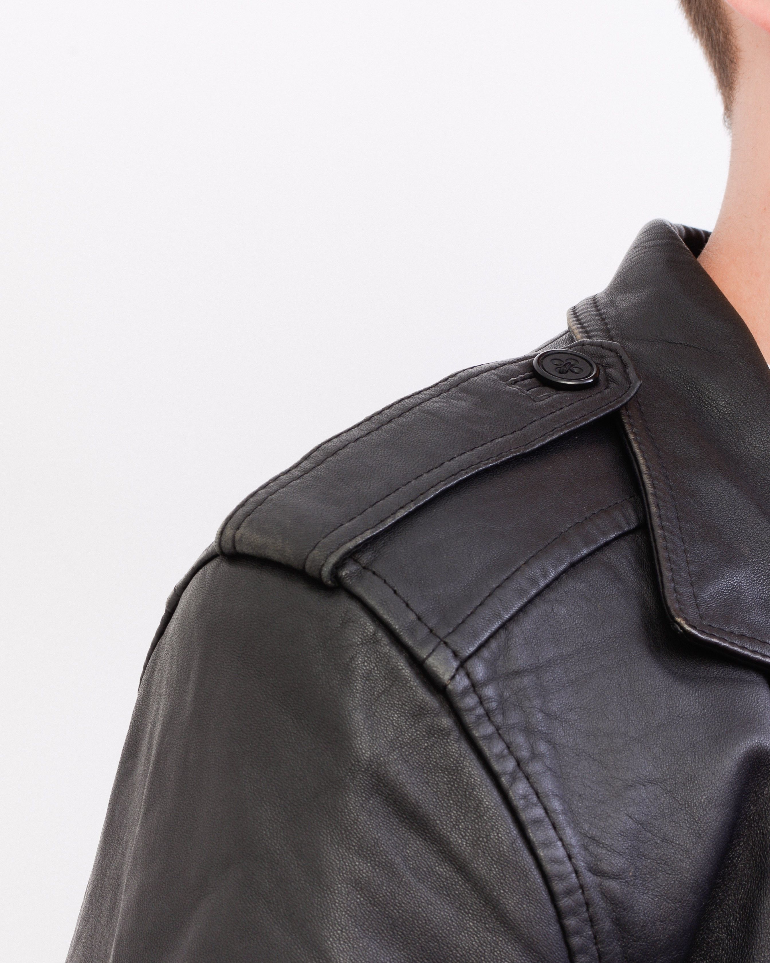 Band Tees × Vintage ADRIPEL Leather UK 38 US Jacket Coat Trench EU 48 Button S Size US S / EU 44-46 / 1 - 7 Thumbnail