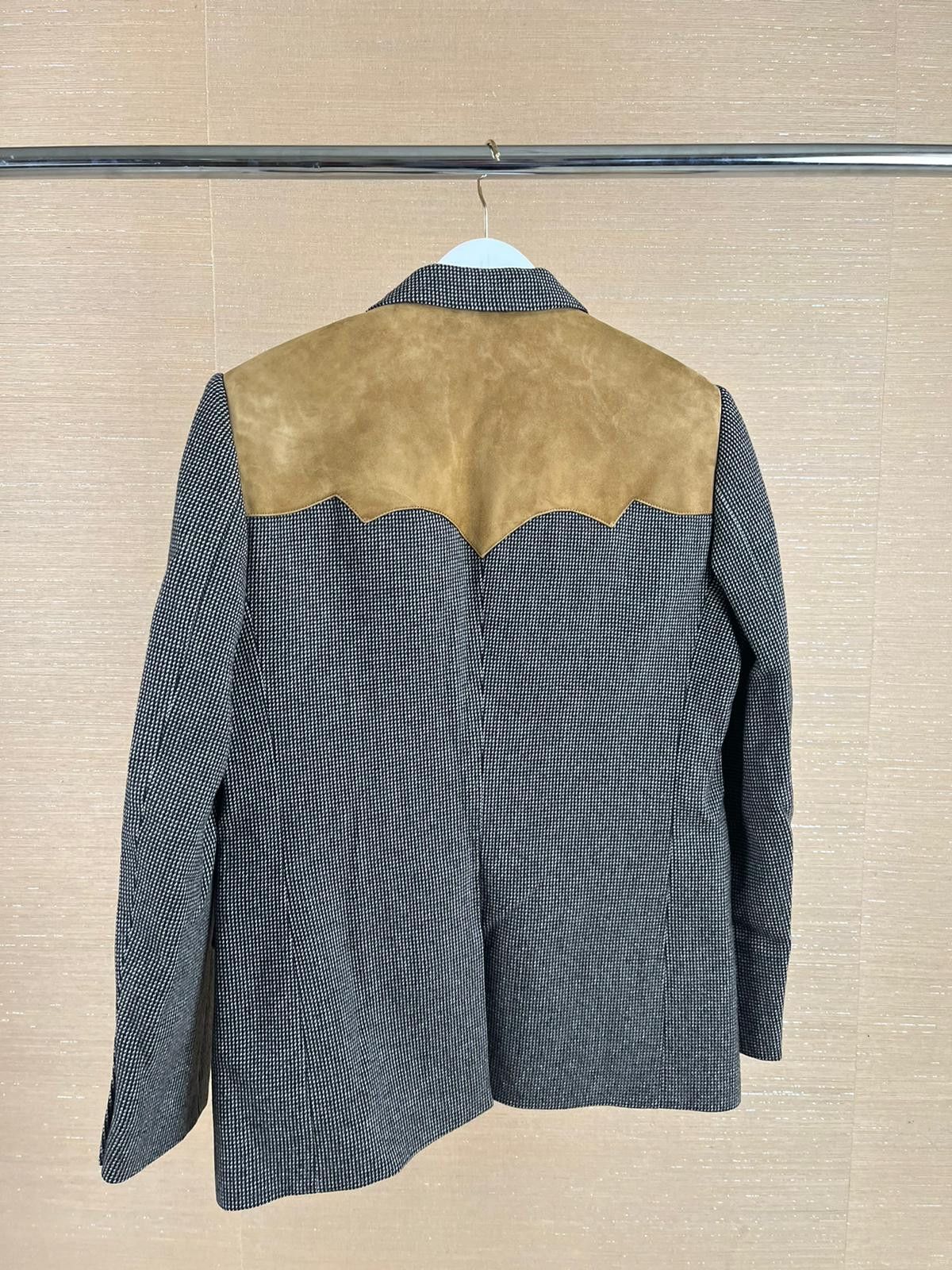 Celine Veste Classic Micro Tweed With Suede Shoulder Embroidery Size US M / EU 48-50 / 2 - 6 Thumbnail