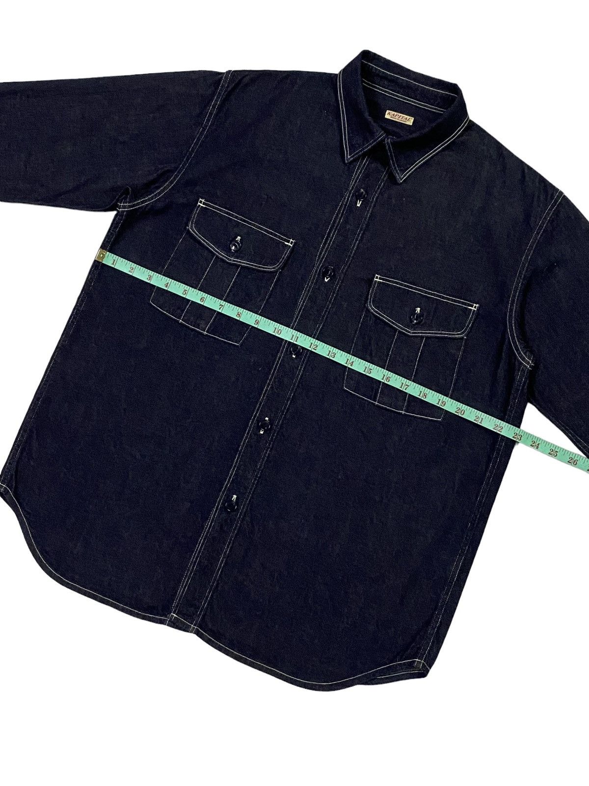 Kapital Kapital Indigo Selvedge Denim Work Shirt Bottom Ups Size US M / EU 48-50 / 2 - 5 Thumbnail