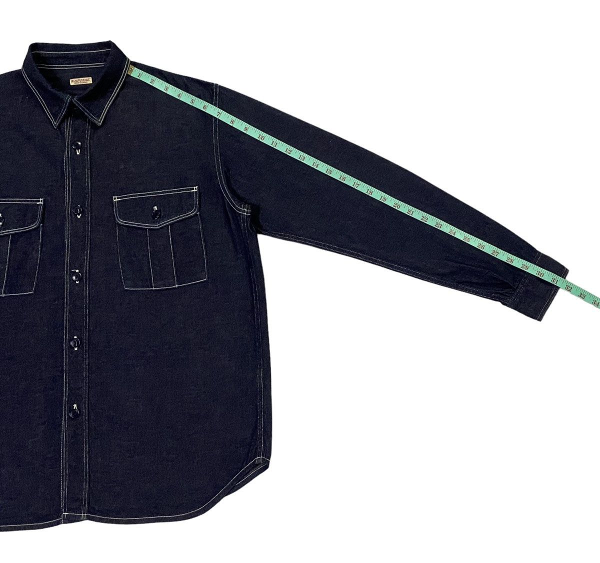 Kapital Kapital Indigo Selvedge Denim Work Shirt Bottom Ups Size US M / EU 48-50 / 2 - 9 Thumbnail
