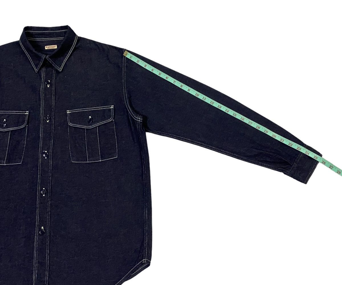 Kapital Kapital Indigo Selvedge Denim Work Shirt Bottom Ups Size US M / EU 48-50 / 2 - 8 Thumbnail